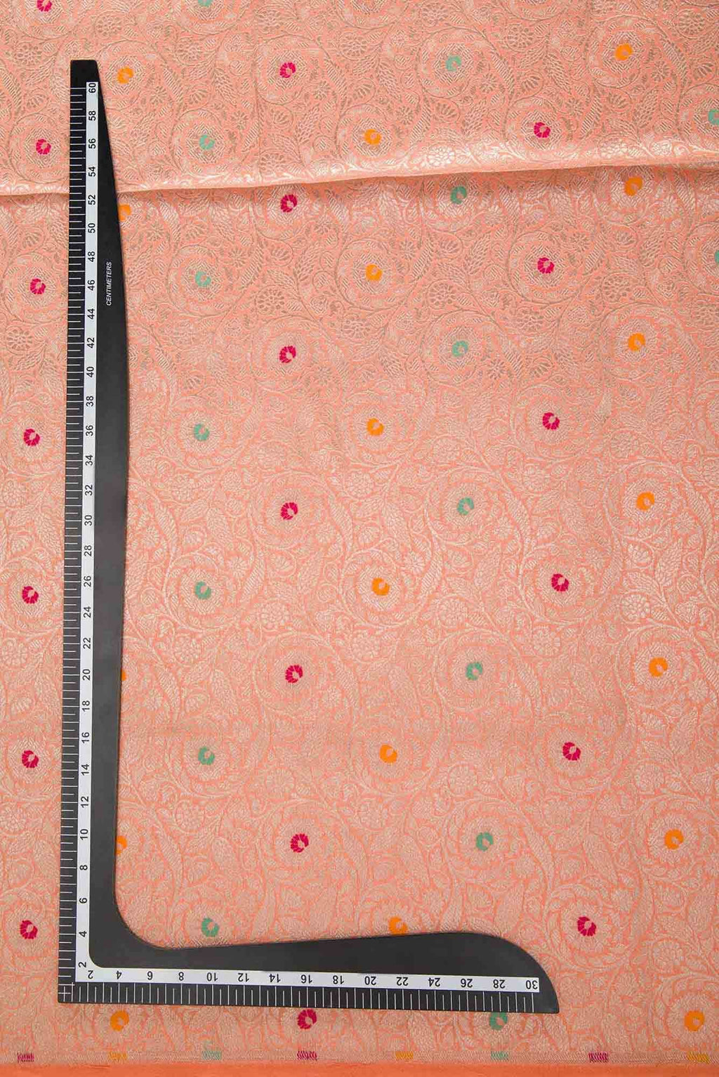 Peach Banarasi Silk Dress Material