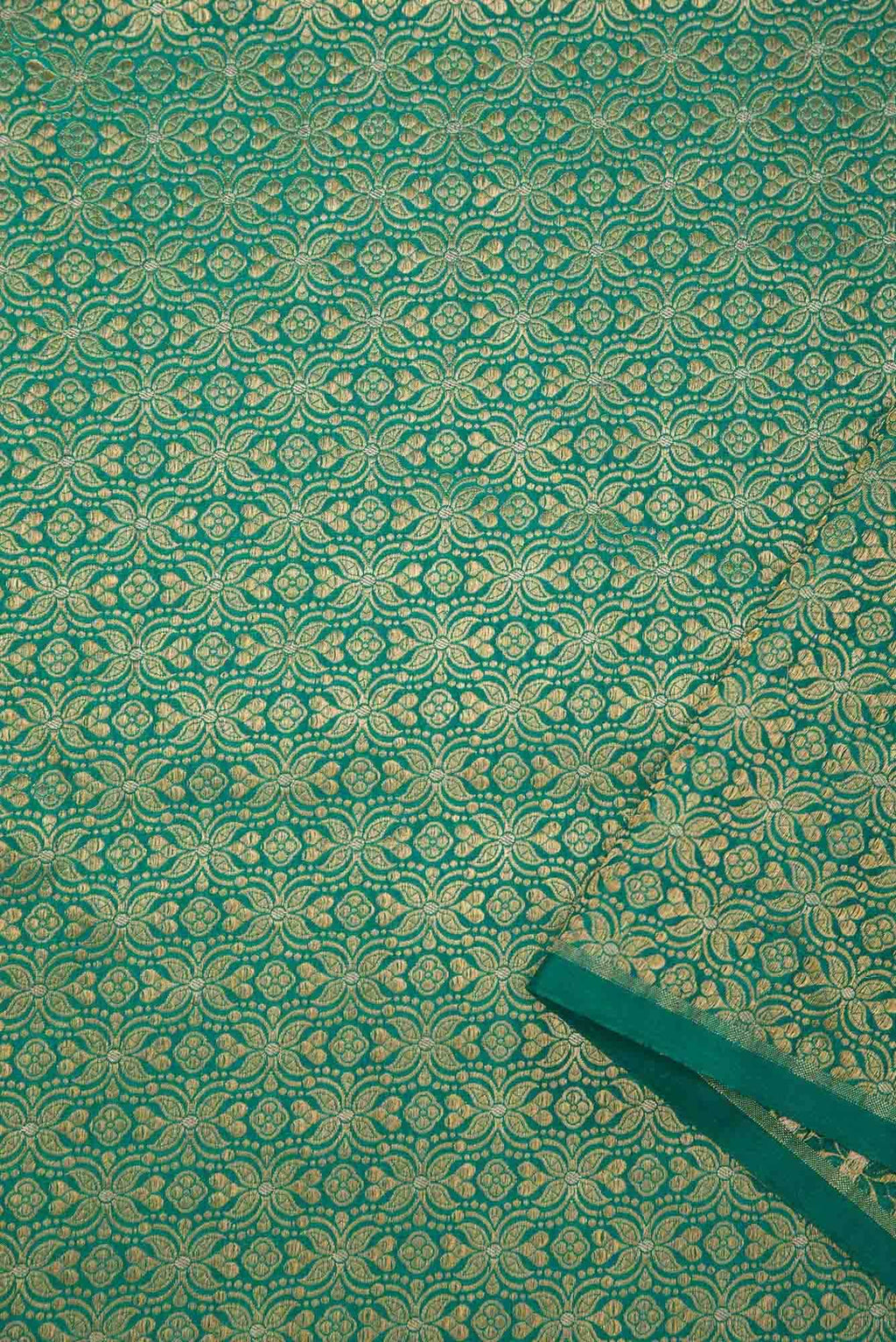 Green Banarasi Silk Dress Material