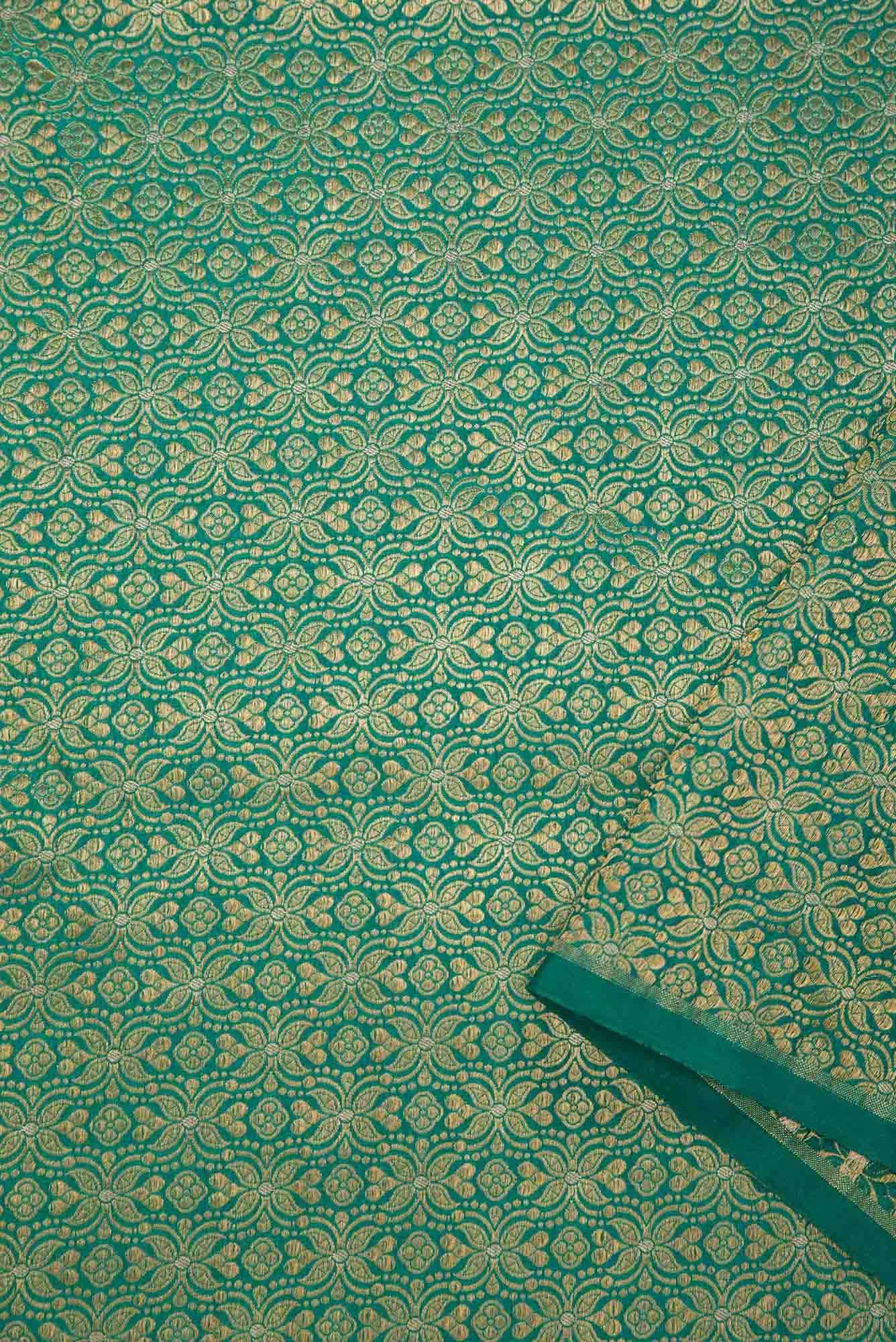 Green Banarasi Silk Dress Material