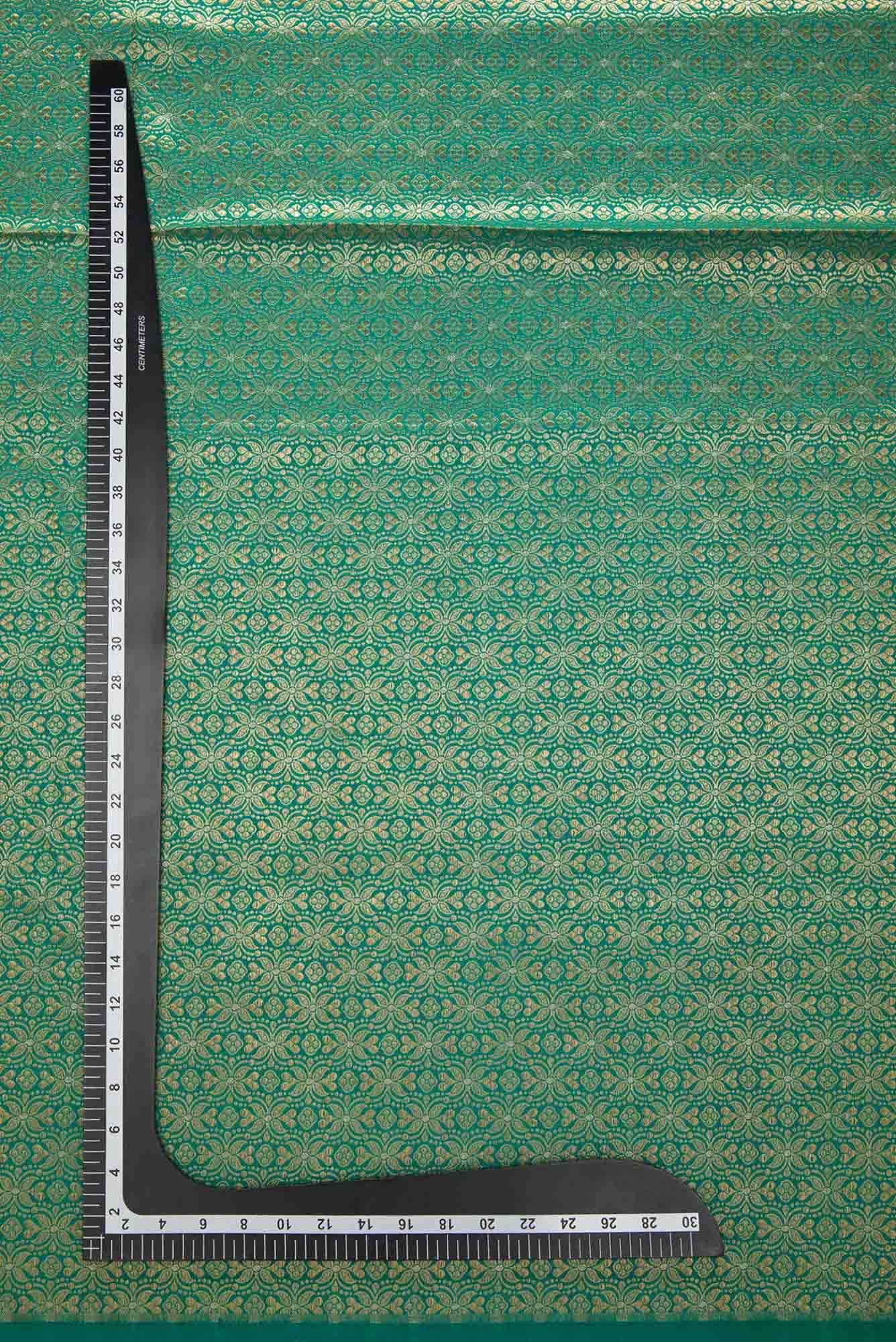 Green Banarasi Silk Dress Material