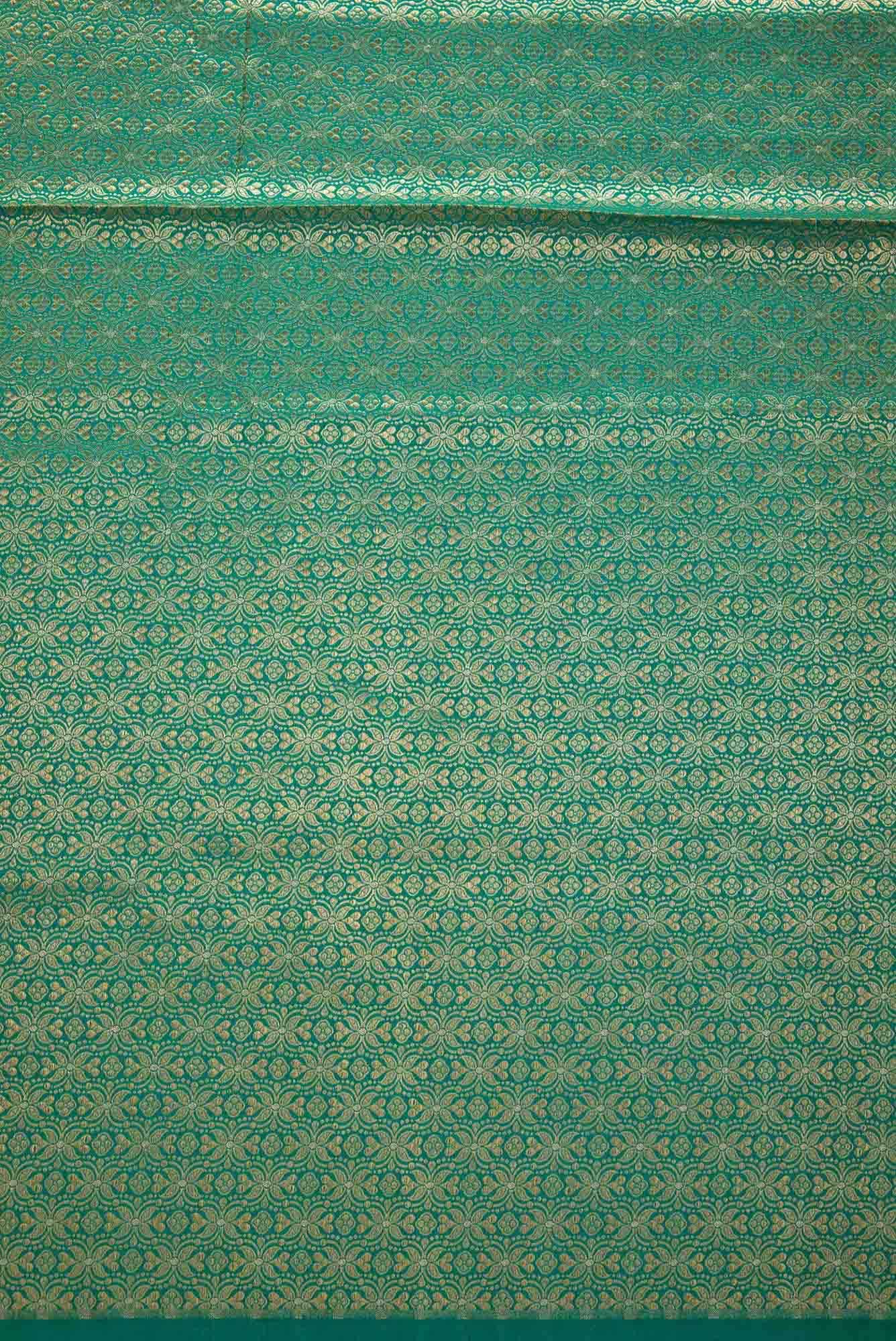 Green Banarasi Silk Dress Material
