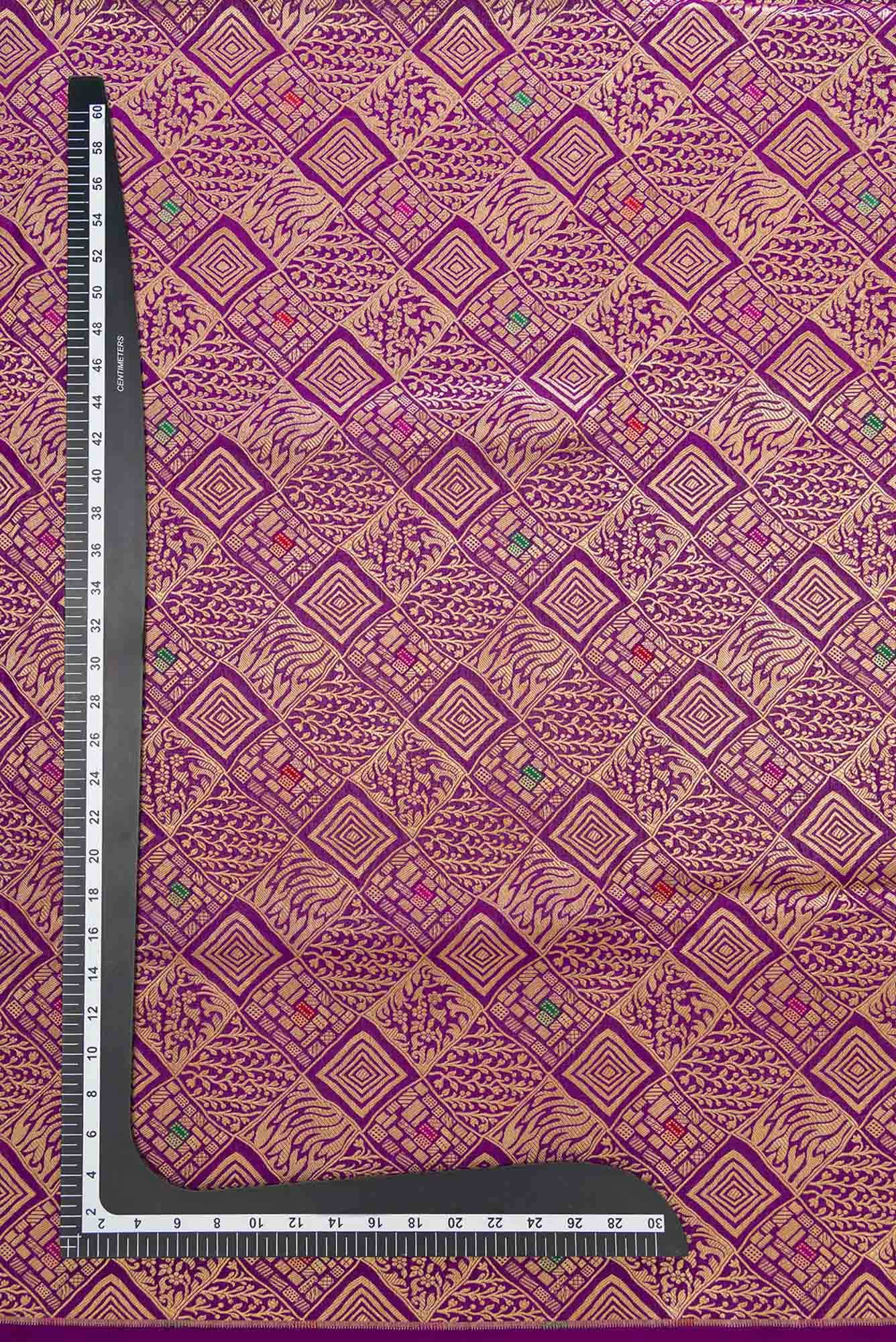 Purple Banarasi Silk Dress Material