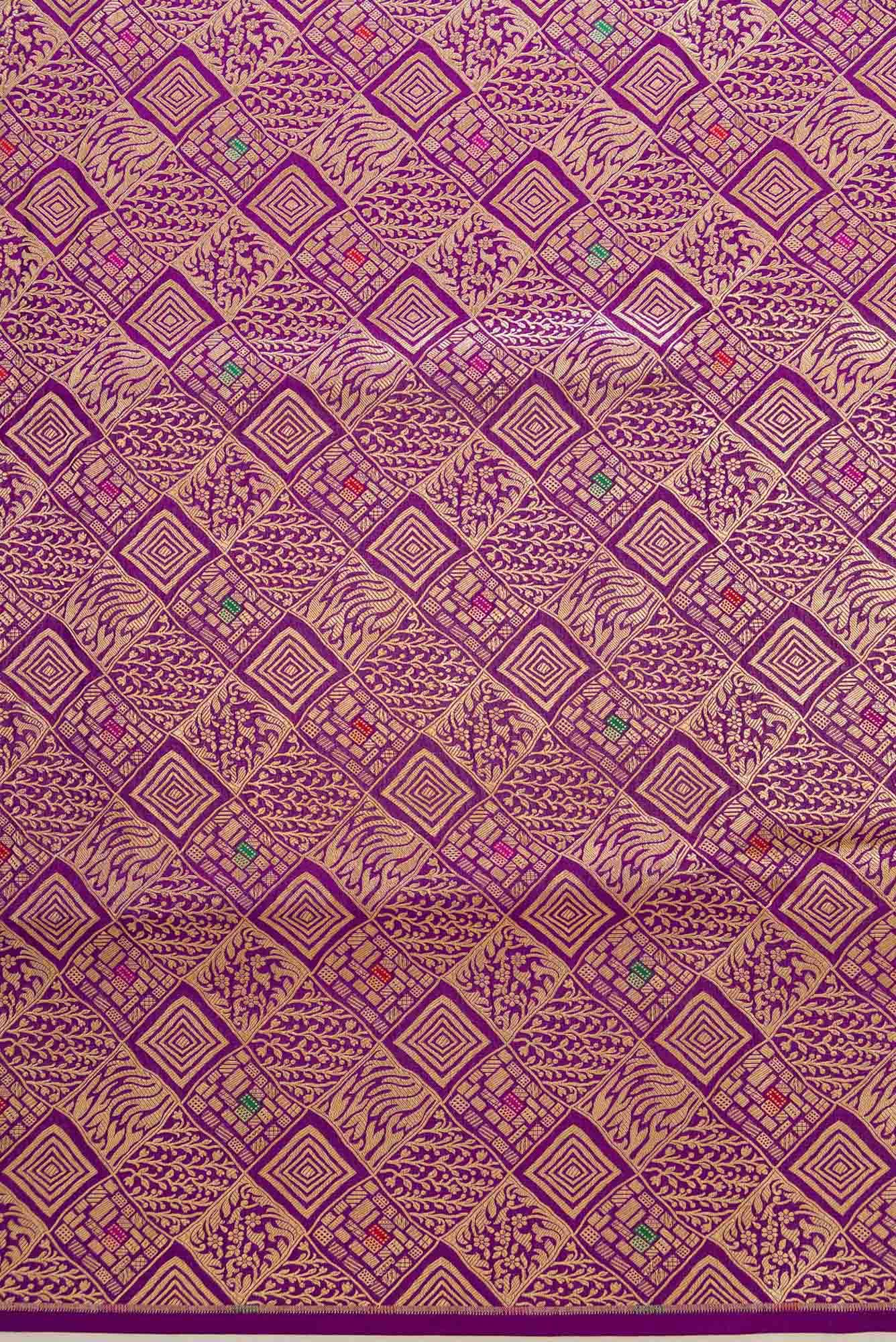 Purple Banarasi Silk Dress Material