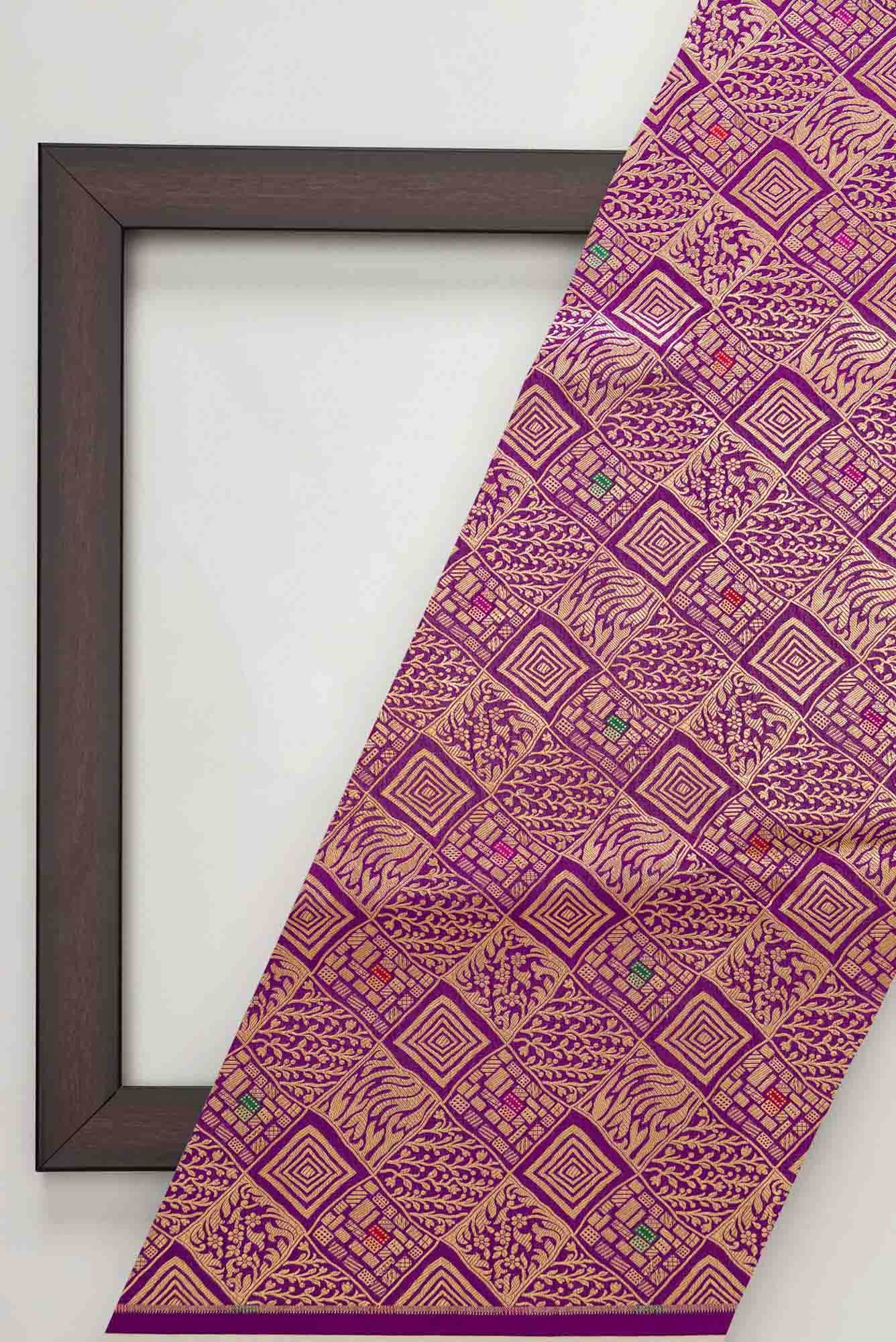 Purple Banarasi Silk Dress Material