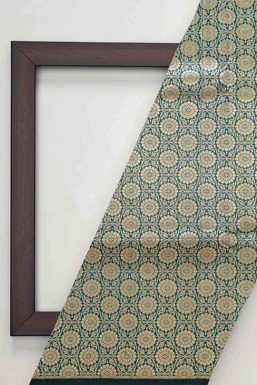 Bottle Green Banarasi Silk Dress Material
