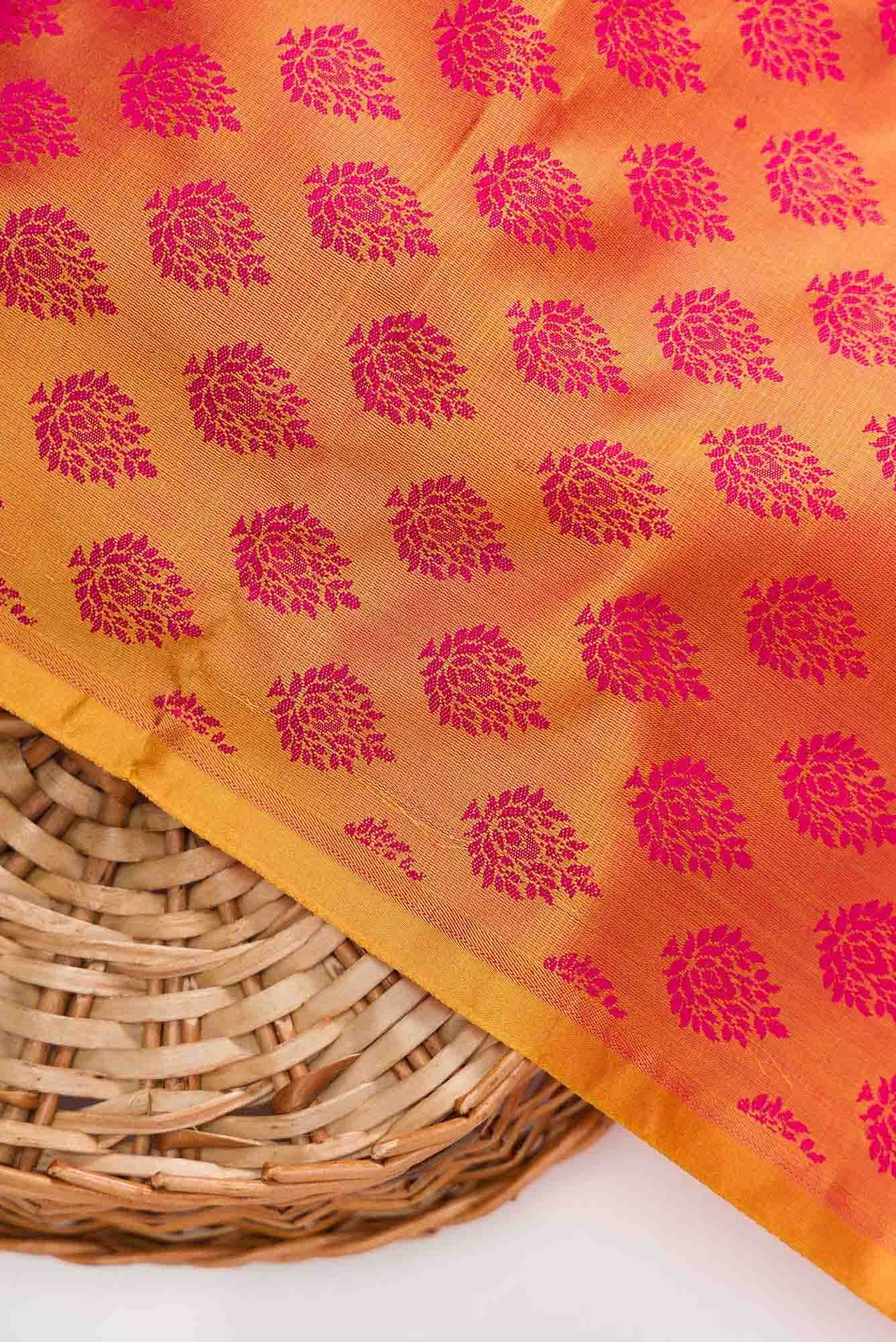 Mustard Banarasi Silk Dress Material