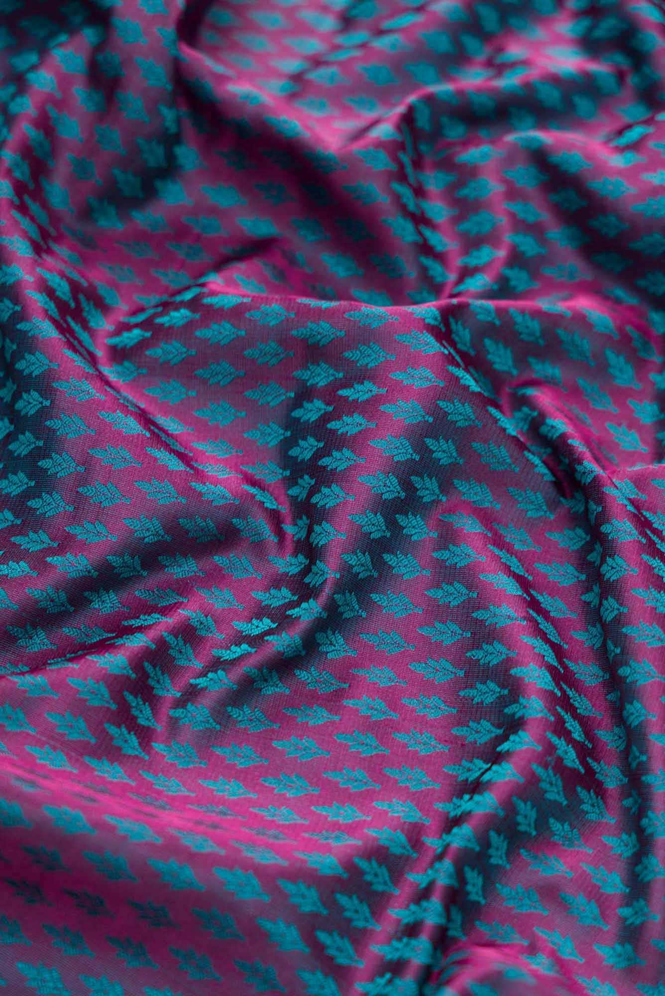 Purple Banarasi Silk Dress Material
