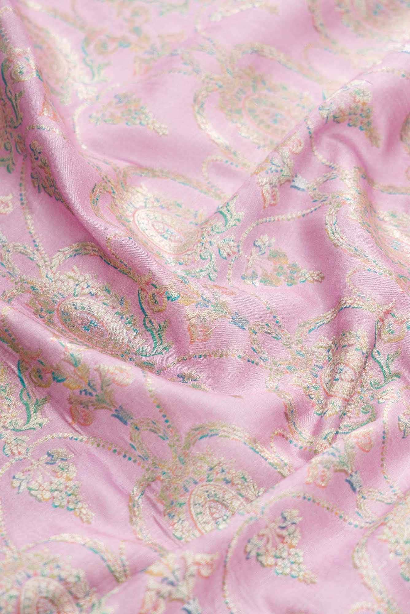 Lavender Banarasi Silk Dress Material