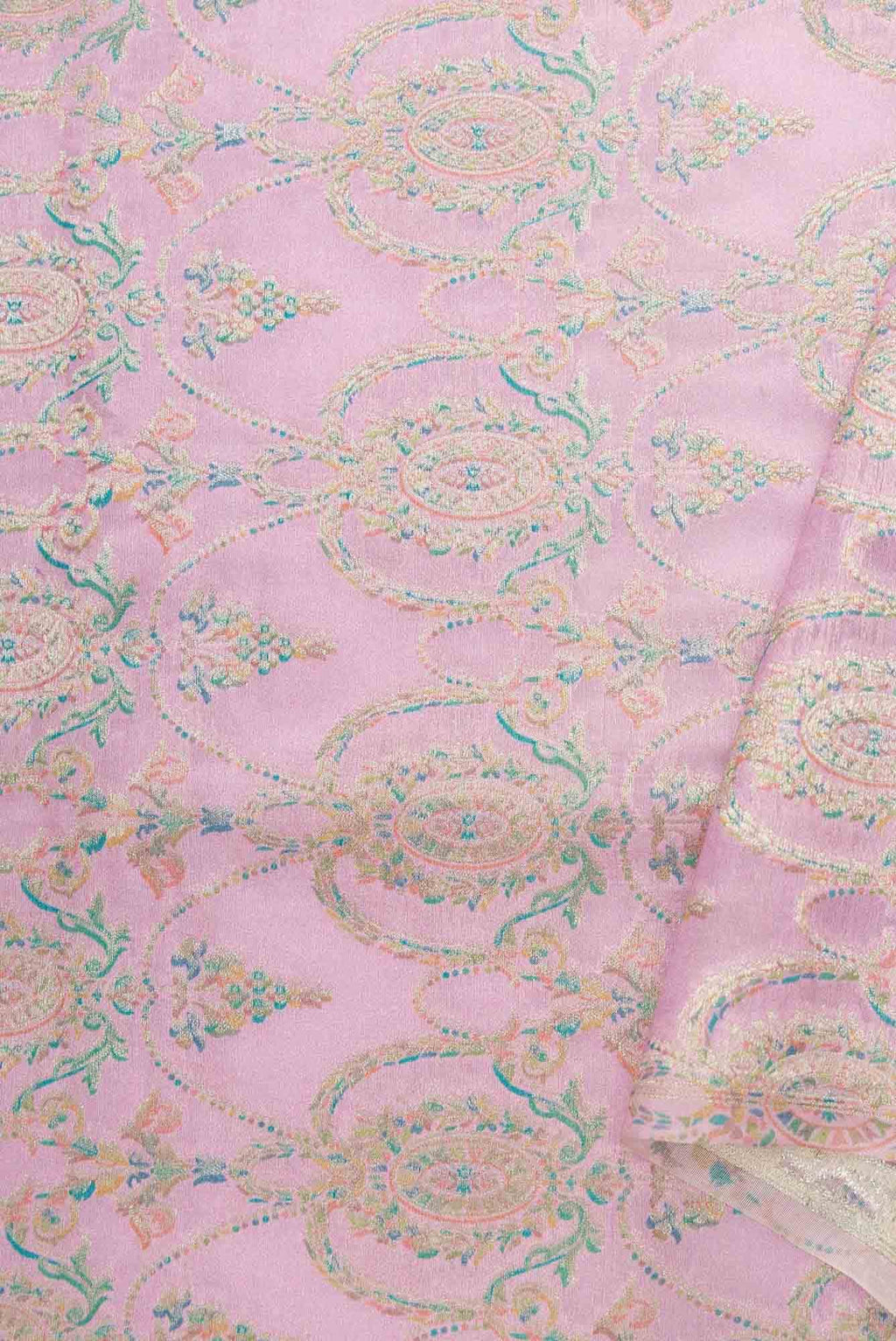Lavender Banarasi Silk Dress Material