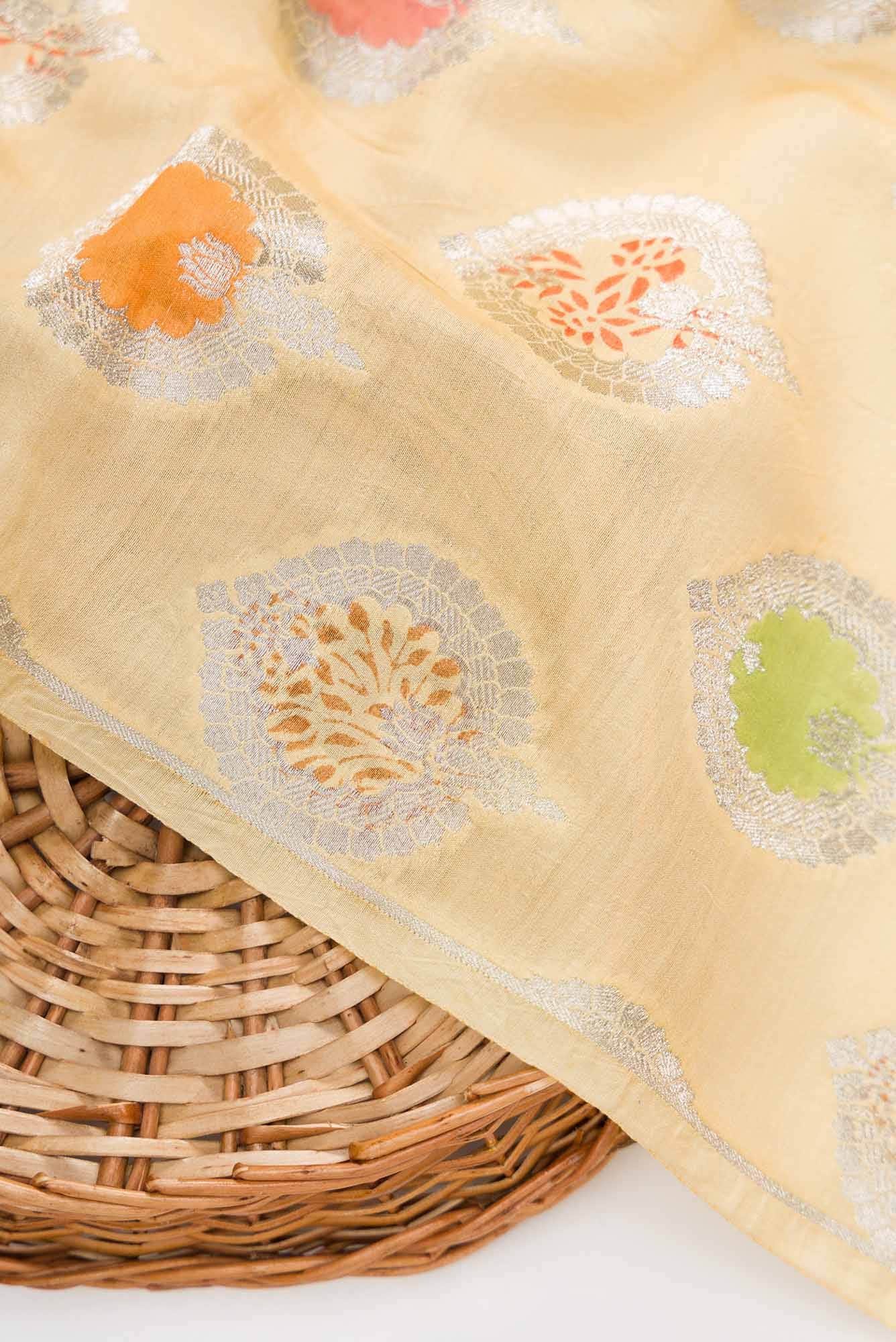Sandal Banarasi Silk Dress Material