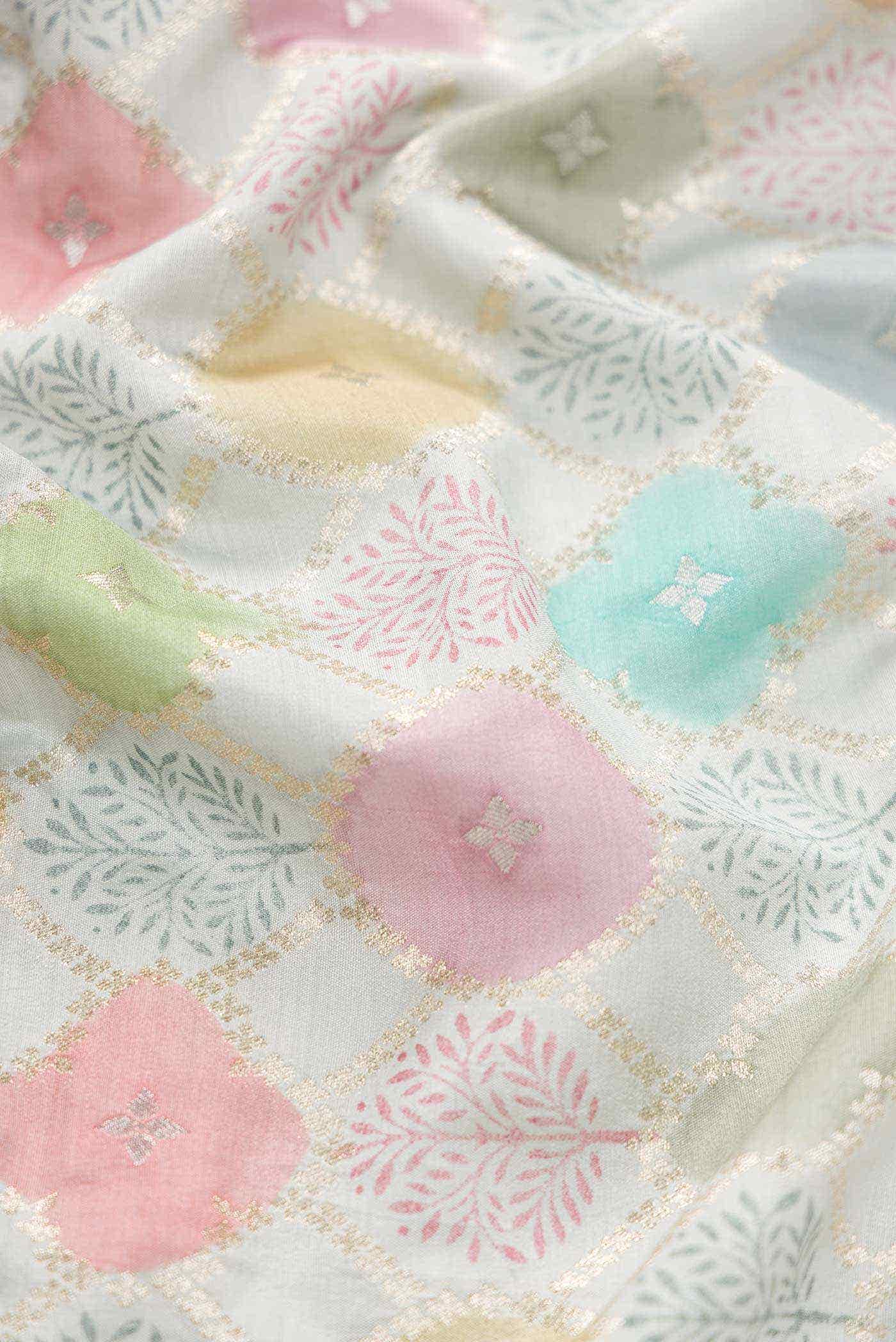 Grey Banarasi Silk Dress Material
