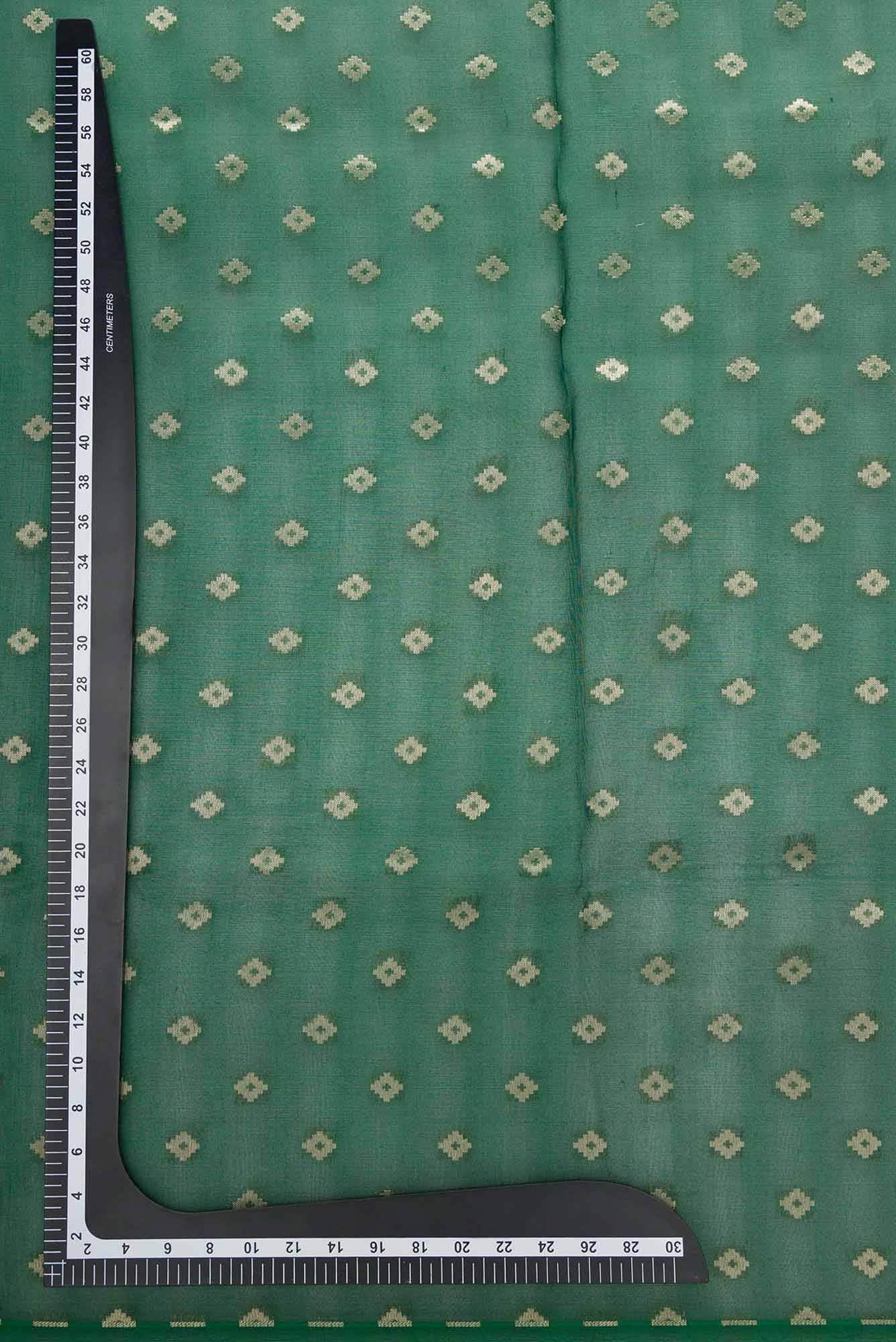 Bottle Green Organza Silk Dress Material