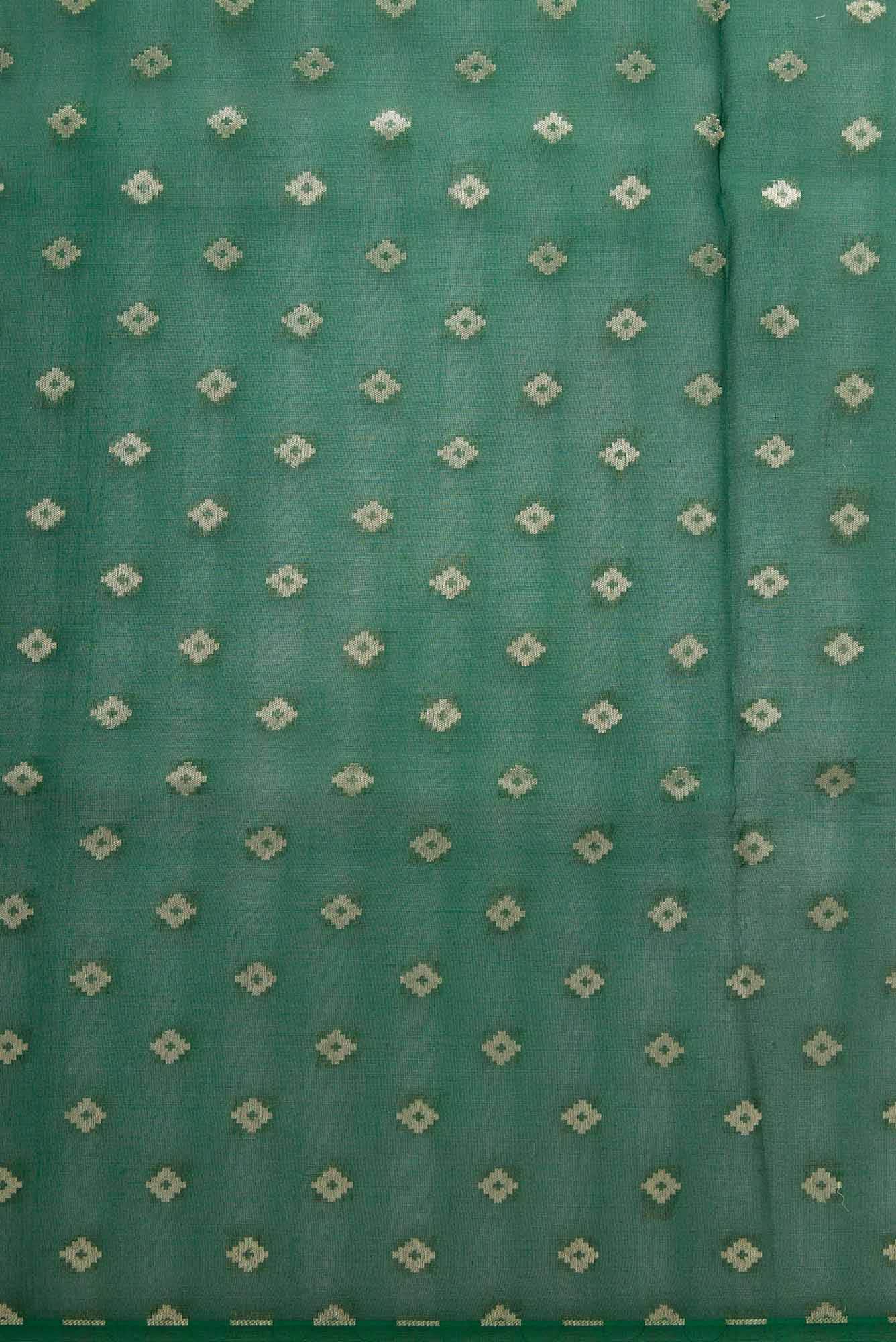 Bottle Green Organza Silk Dress Material