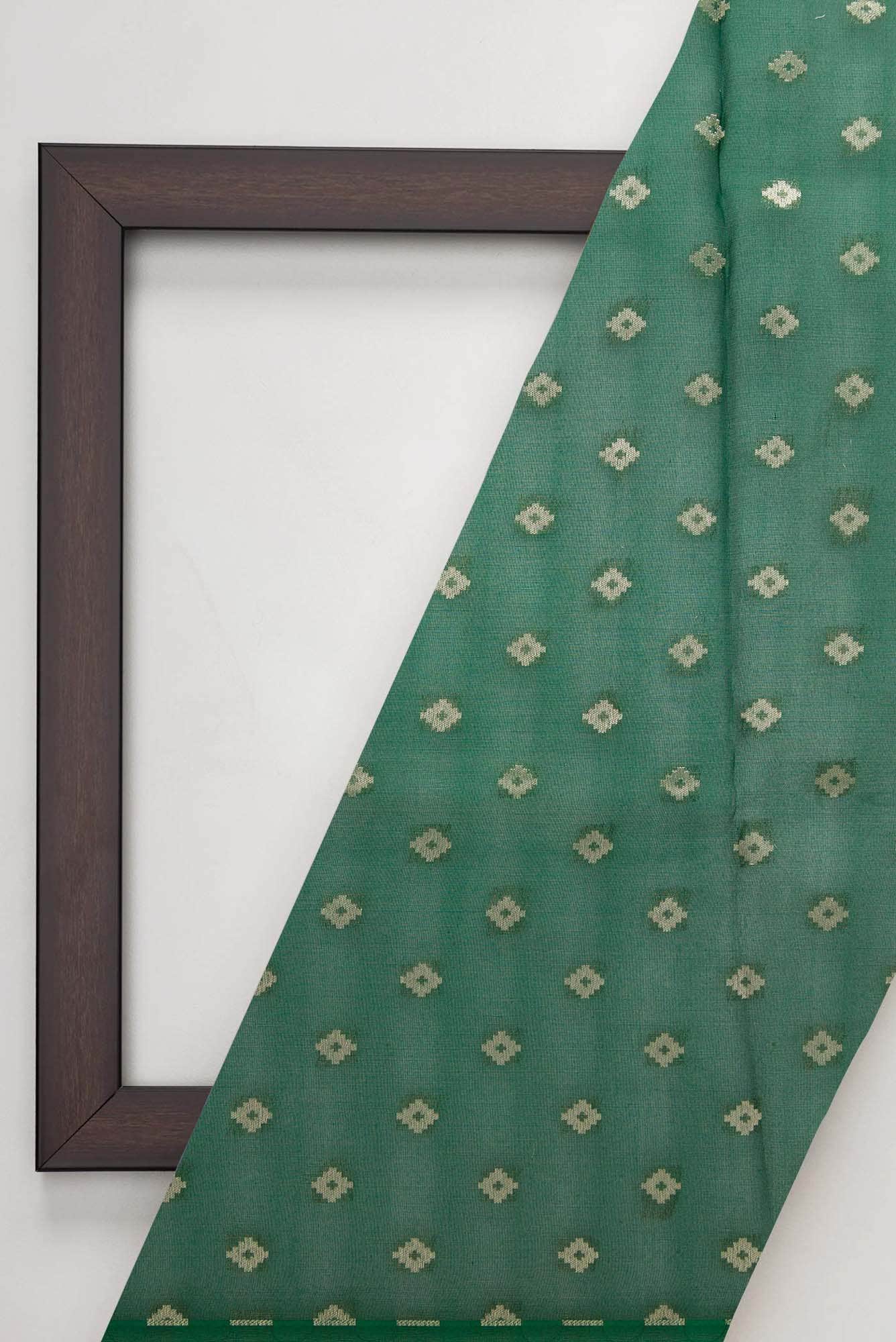 Bottle Green Organza Silk Dress Material