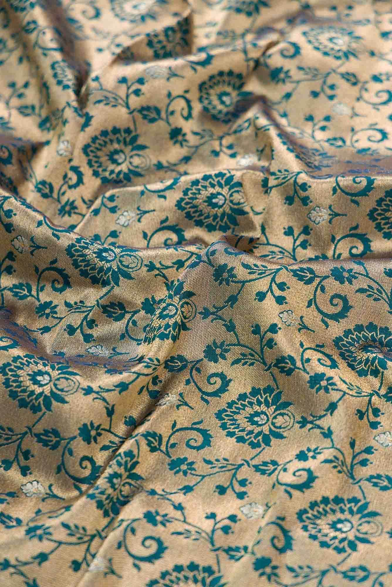 Green Banarasi Silk Dress Material