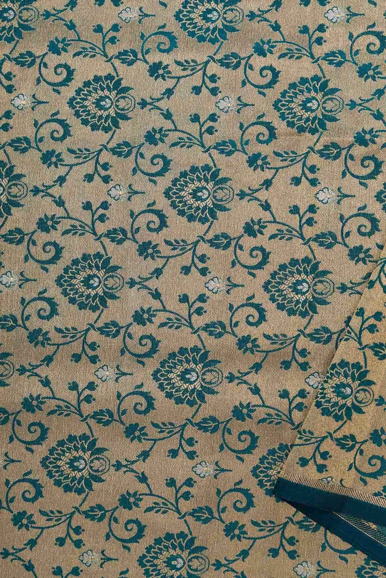Green Banarasi Silk Dress Material