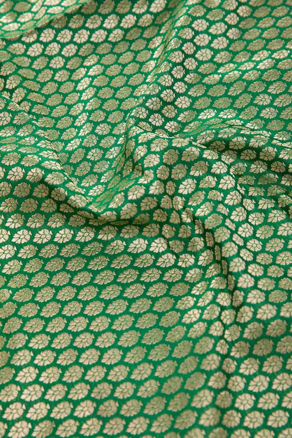 Green Banarasi Silk Dress Material
