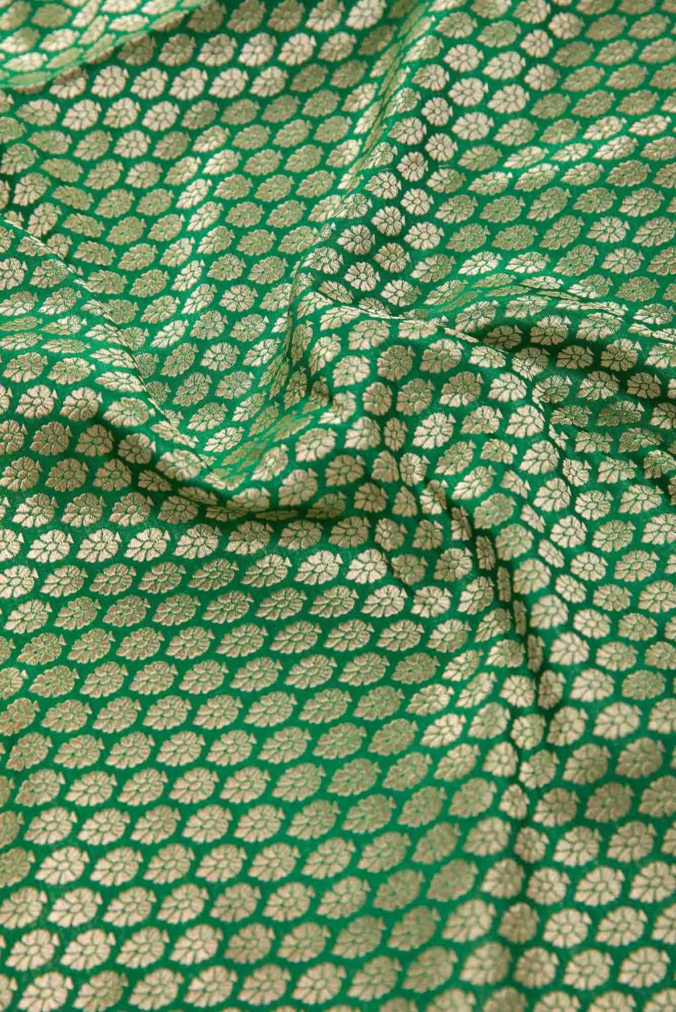 Green Banarasi Silk Dress Material