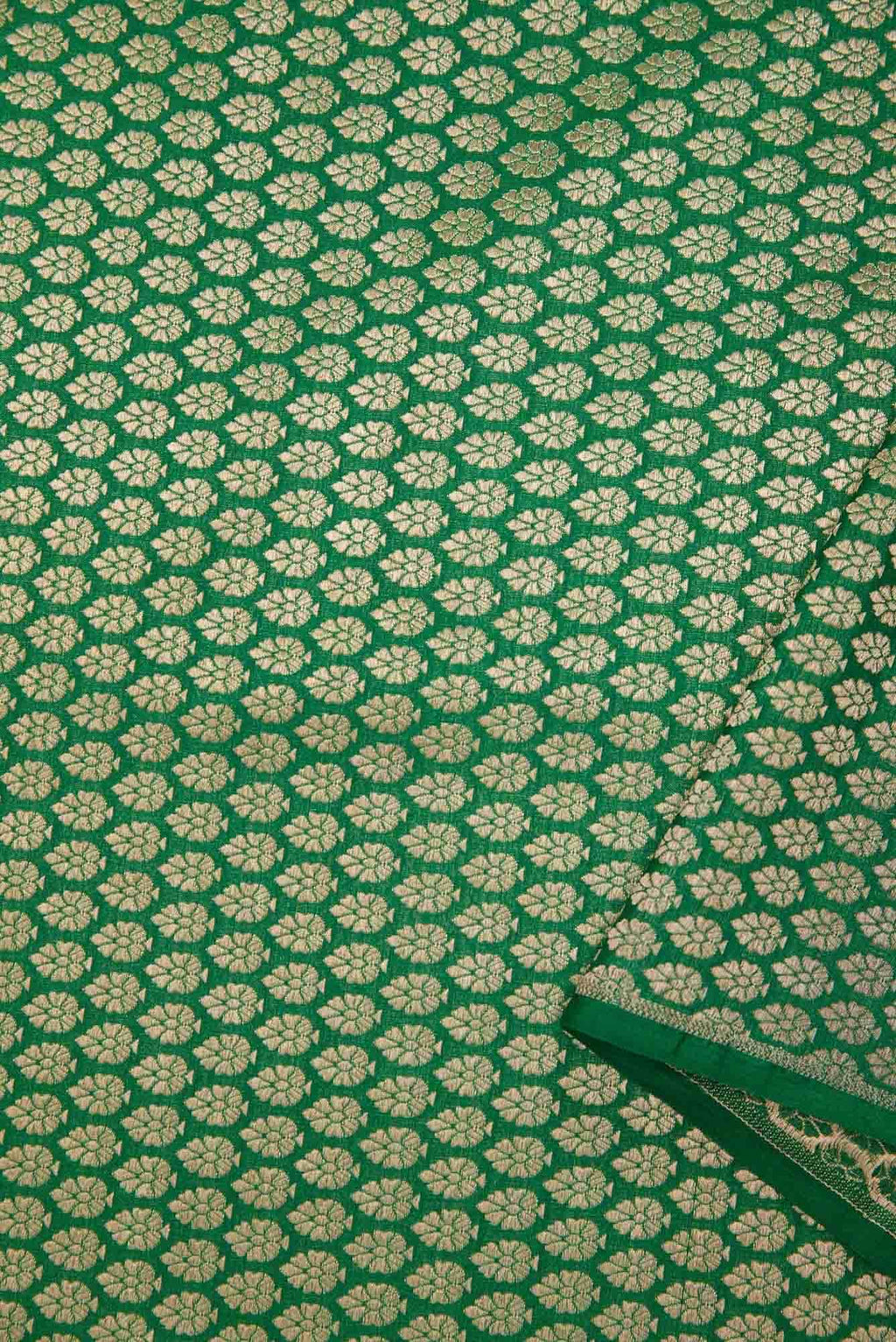 Green Banarasi Silk Dress Material