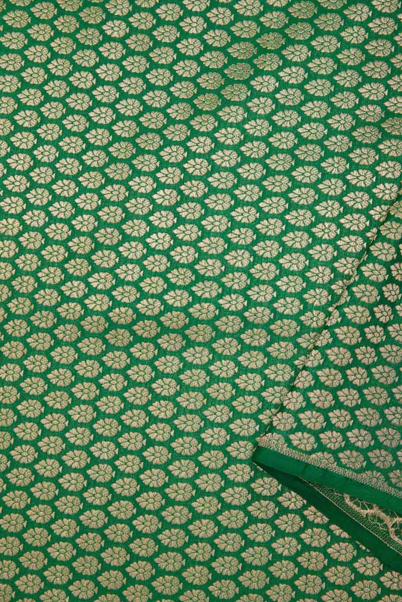 Green Banarasi Silk Dress Material