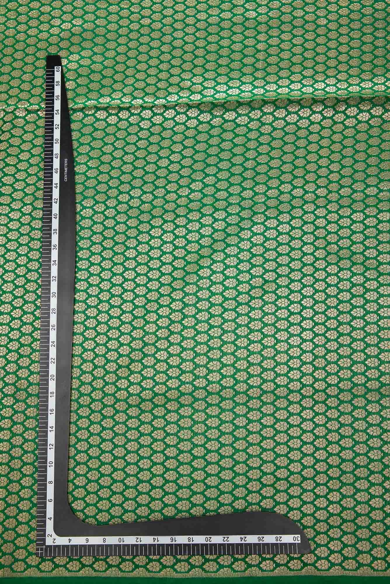 Green Banarasi Silk Dress Material