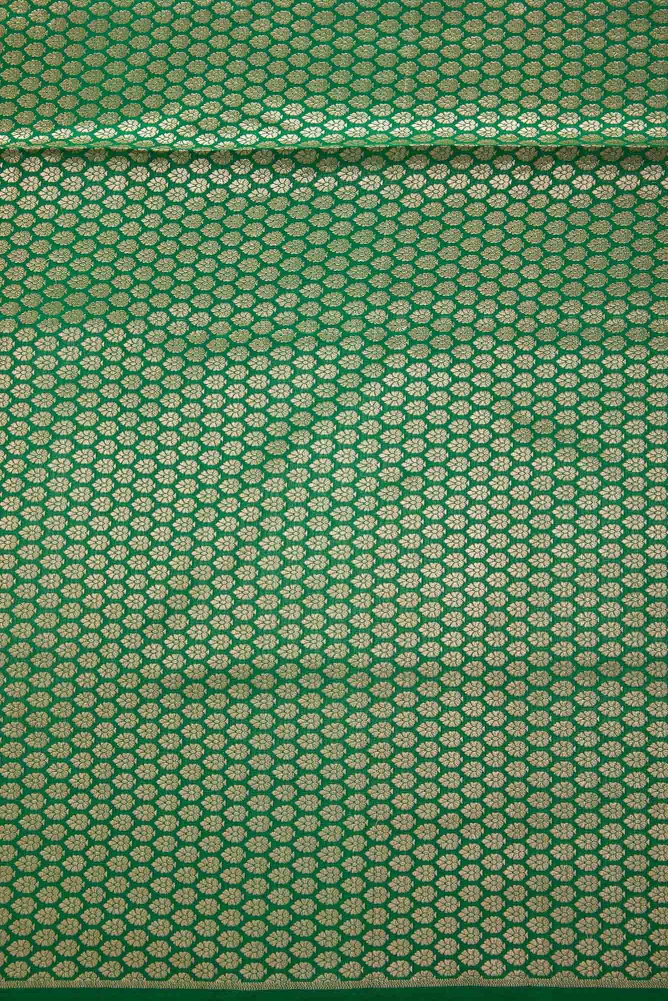 Green Banarasi Silk Dress Material