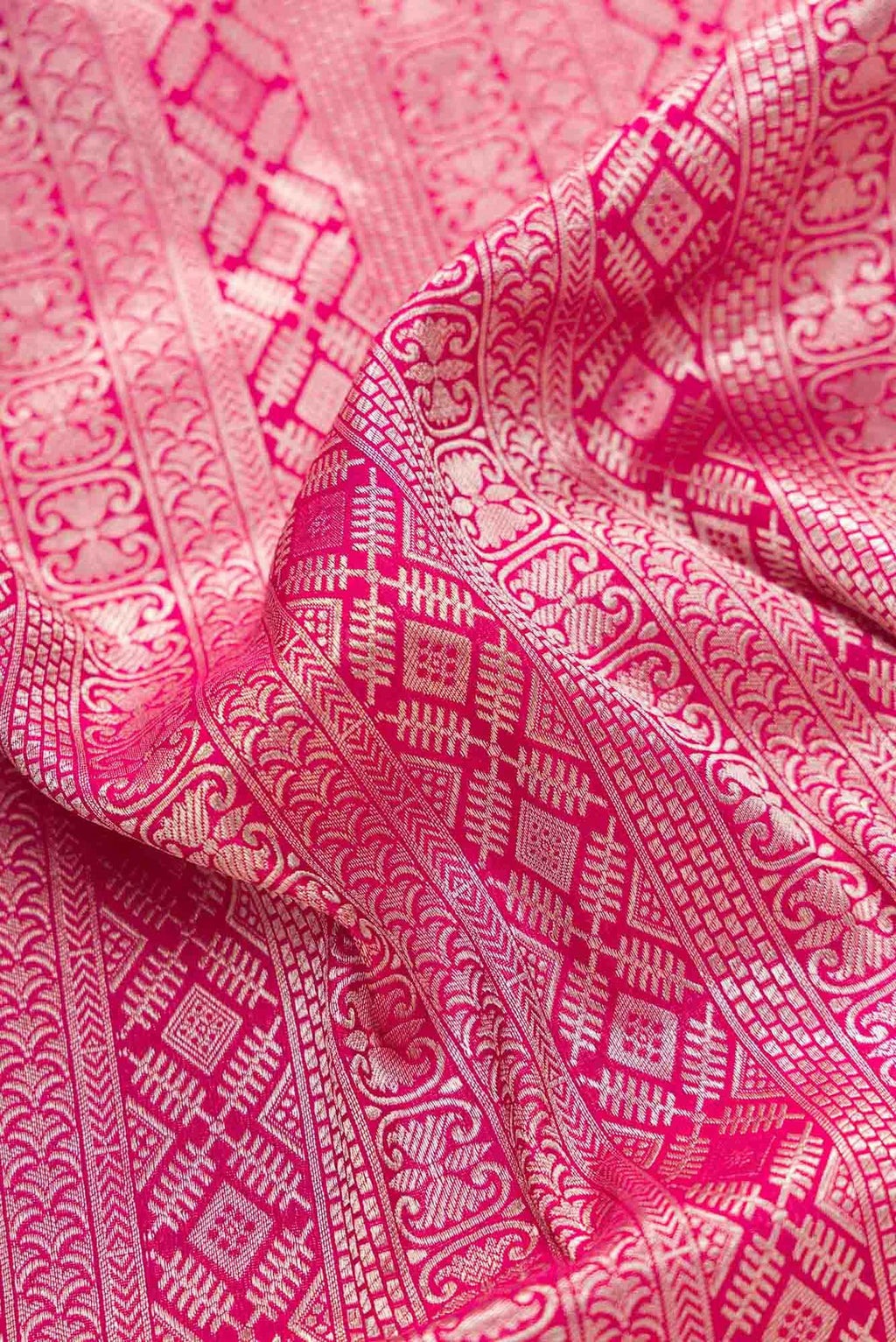 Dark Pink Banarasi Silk Dress Material