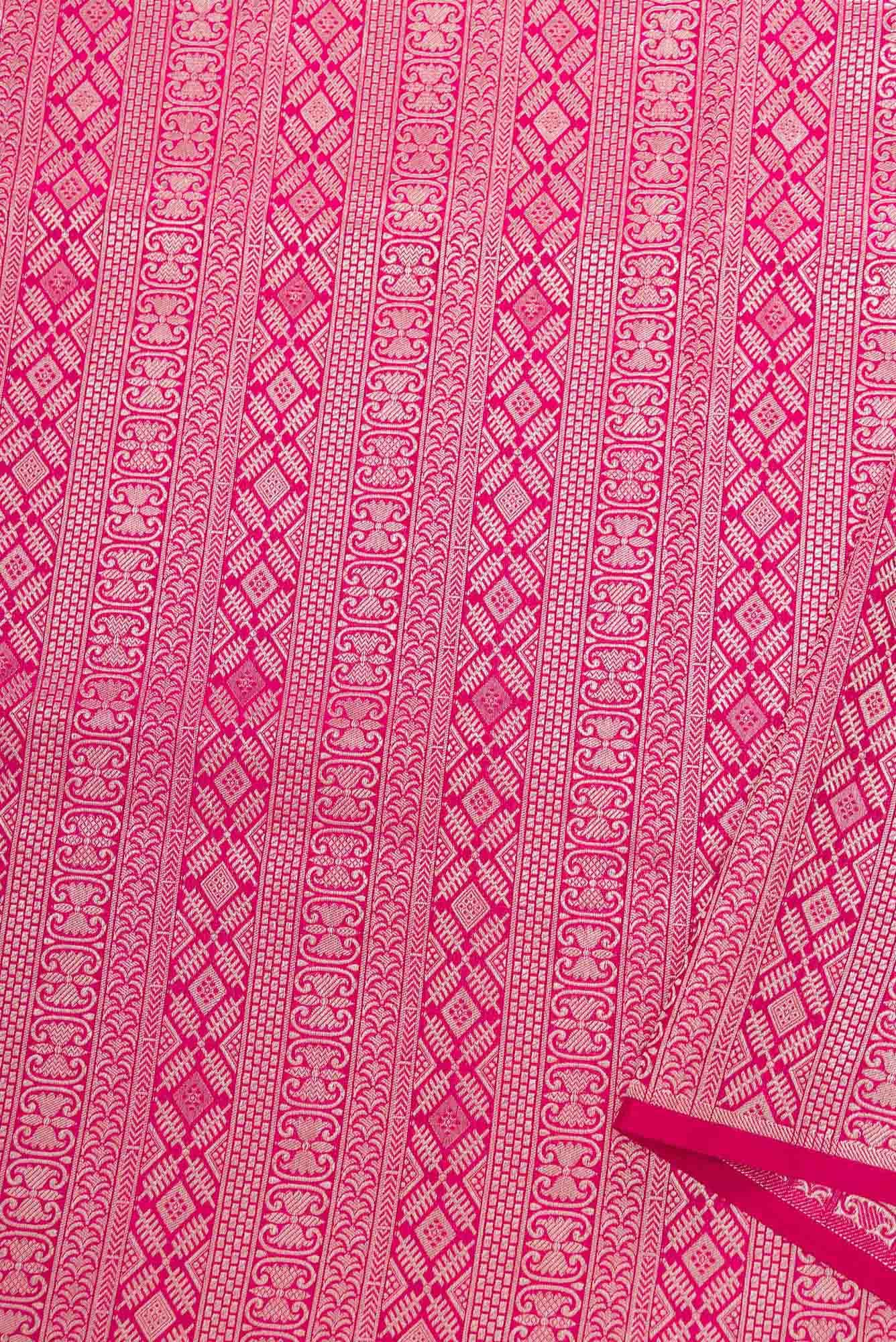 Dark Pink Banarasi Silk Dress Material