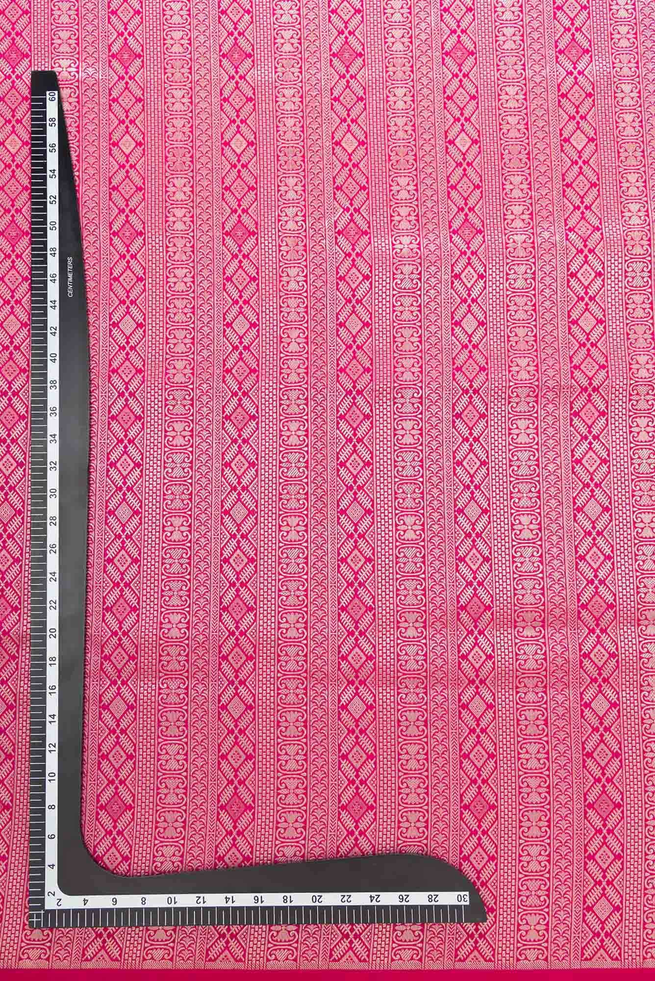 Dark Pink Banarasi Silk Dress Material