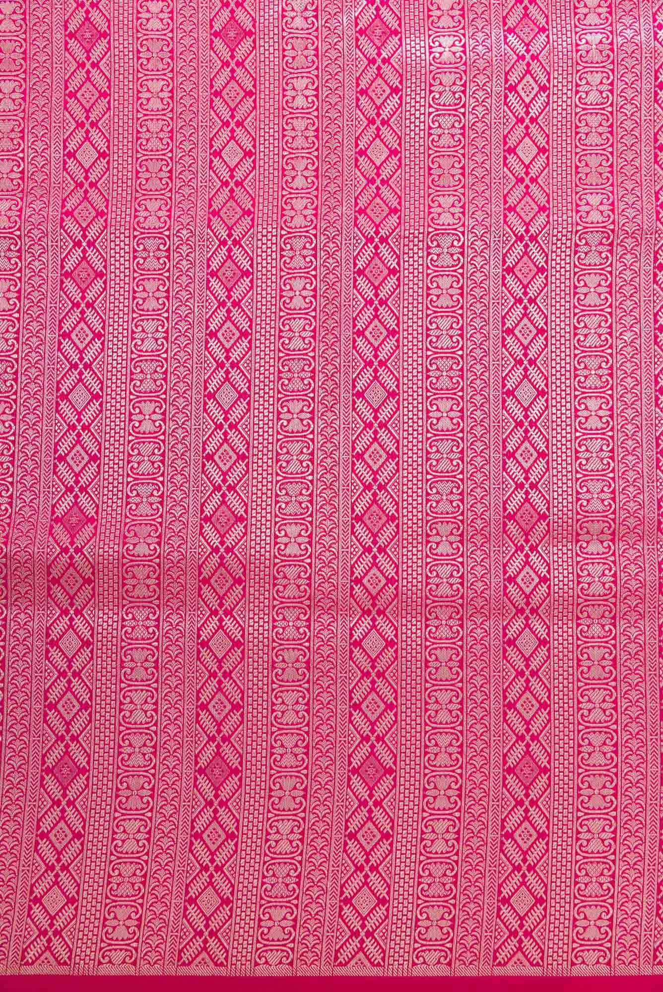 Dark Pink Banarasi Silk Dress Material