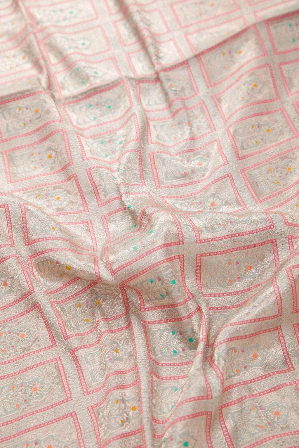 Grey Banarasi Silk Dress Material