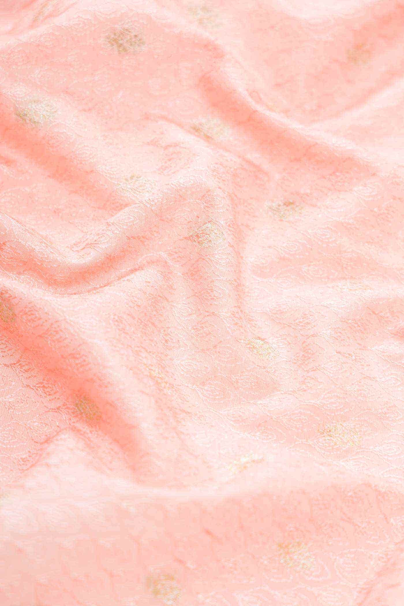 Peach Raw Silk Dress Material