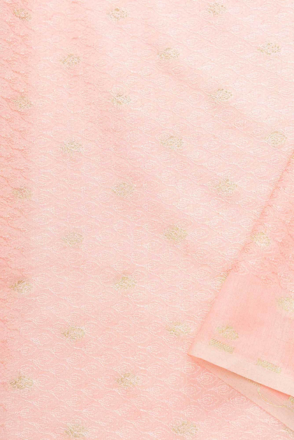 Peach Raw Silk Dress Material