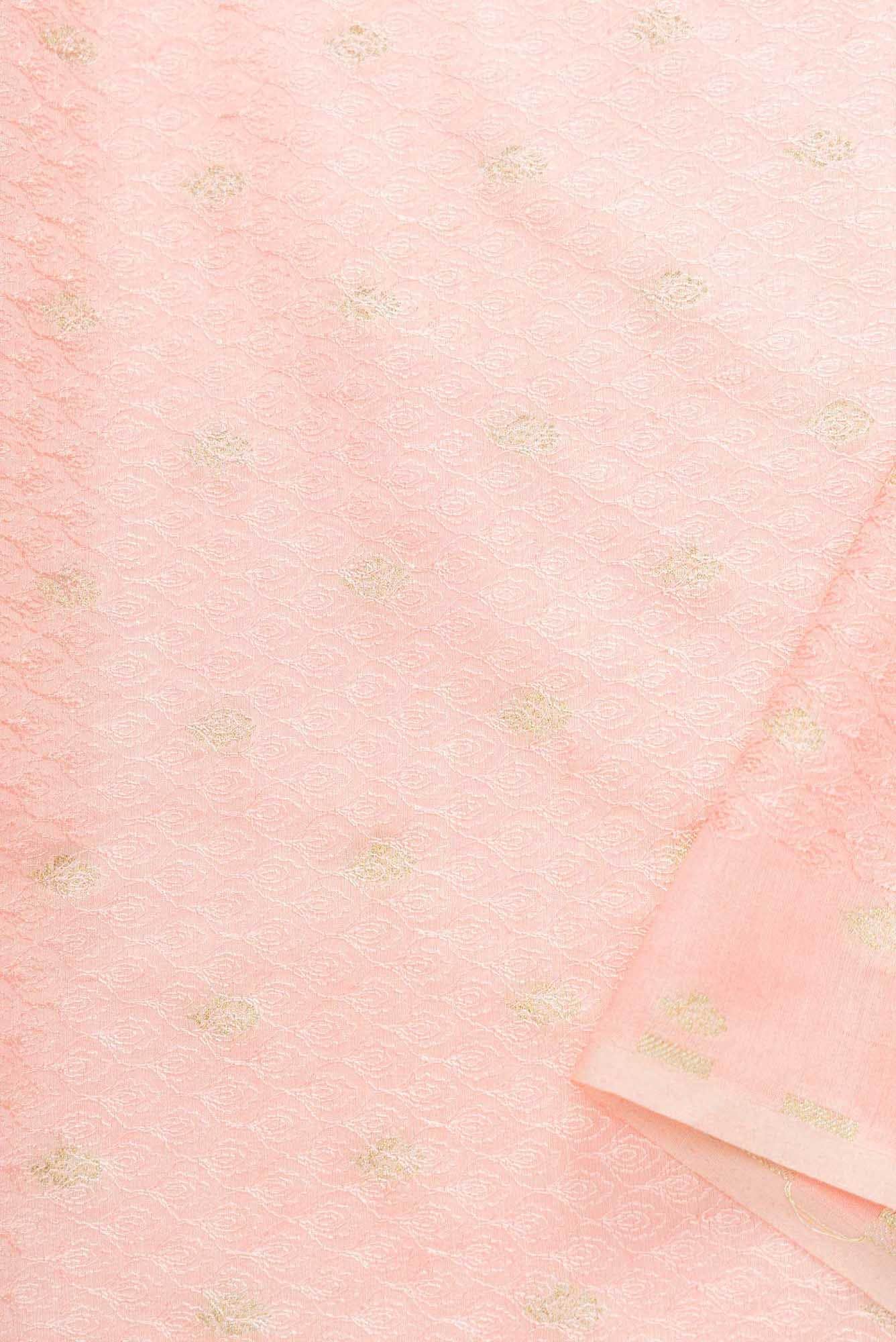 Peach Raw Silk Dress Material