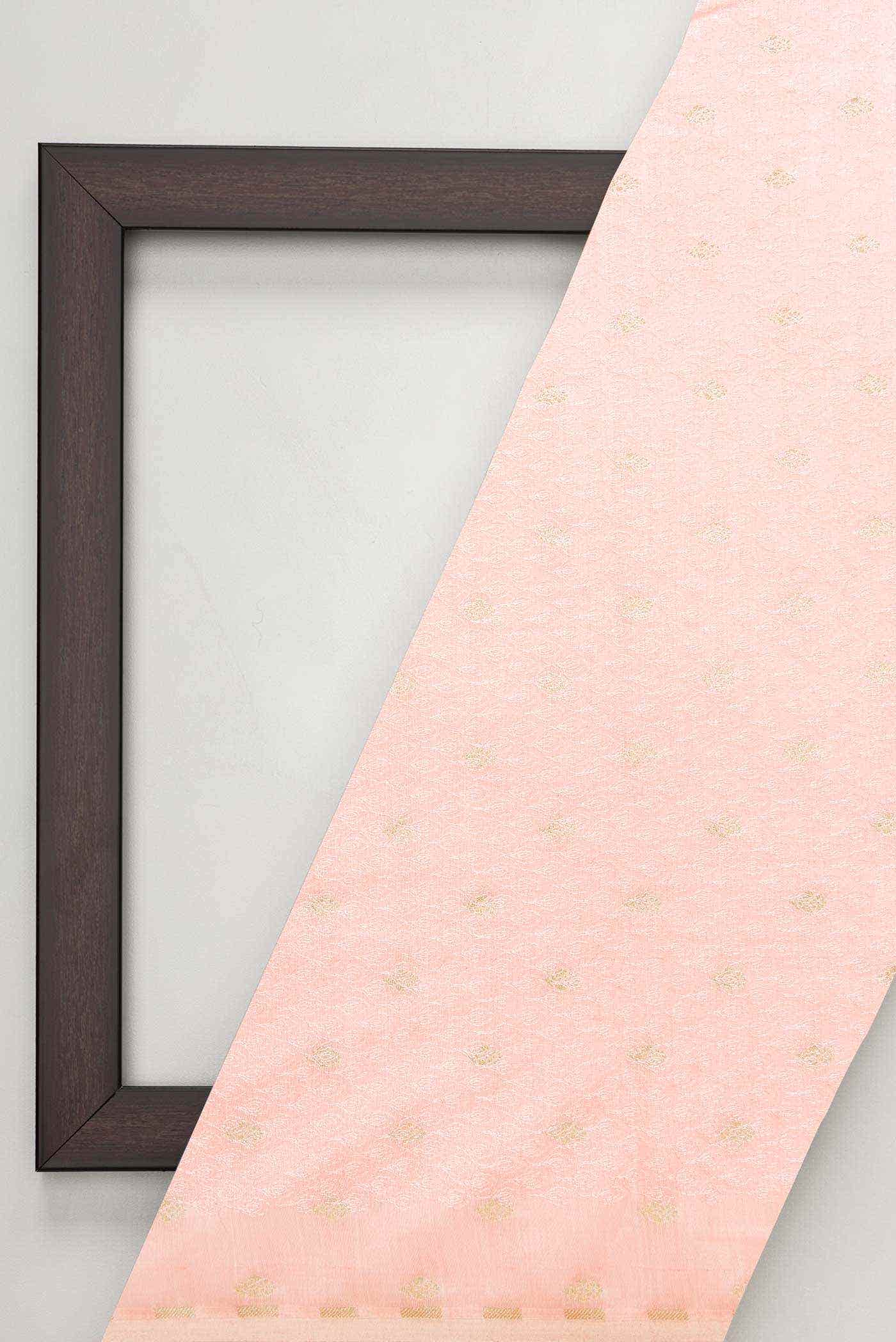 Peach Raw Silk Dress Material