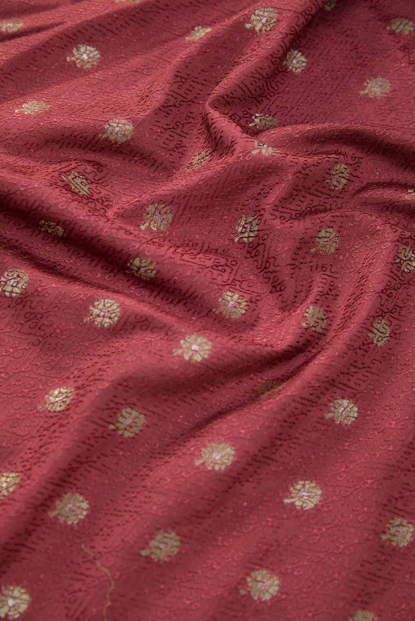 Maroon Tussar Silk Dress Material
