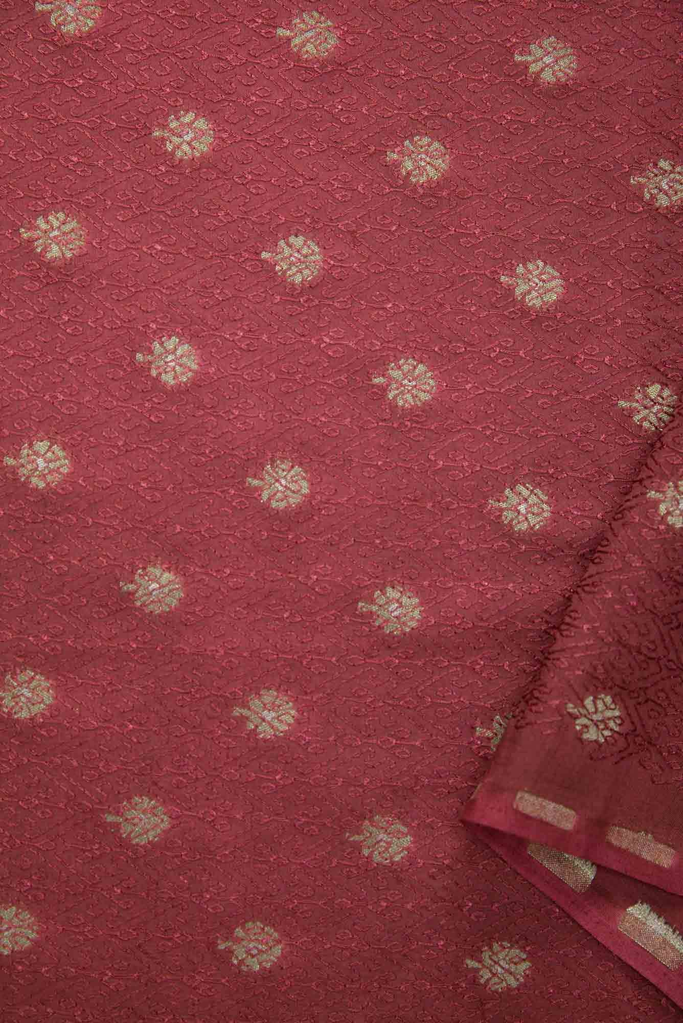 Maroon Tussar Silk Dress Material