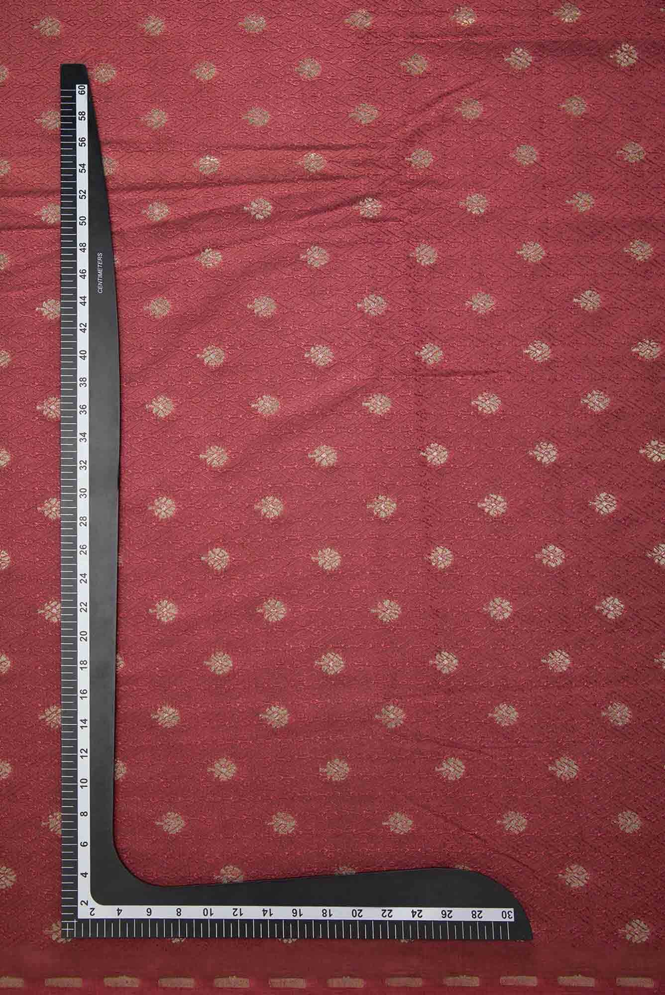 Maroon Tussar Silk Dress Material