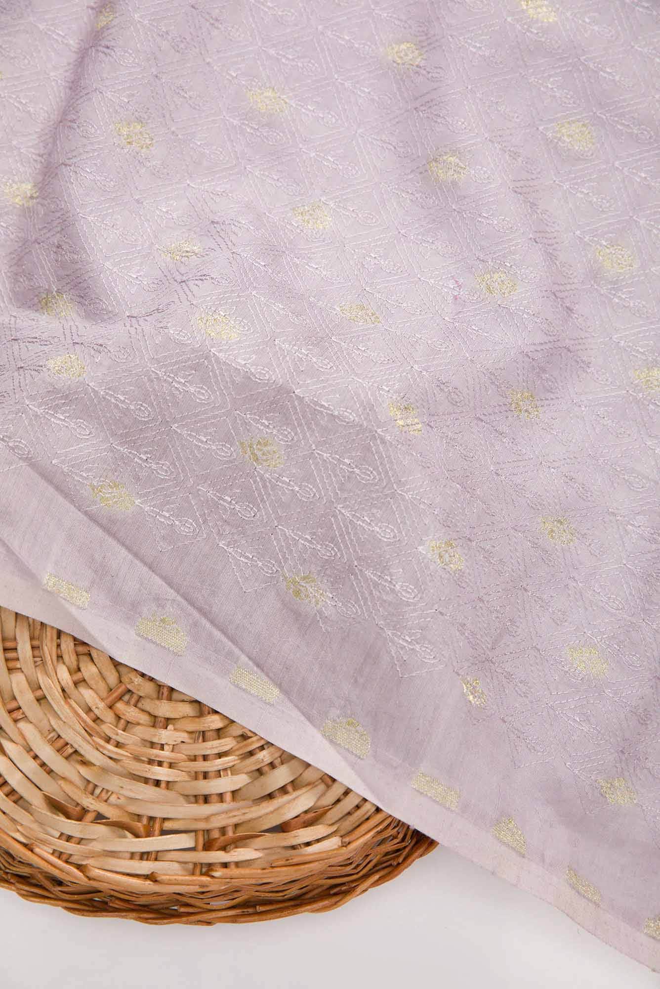 Lavender Chanderi Silk Dress Material