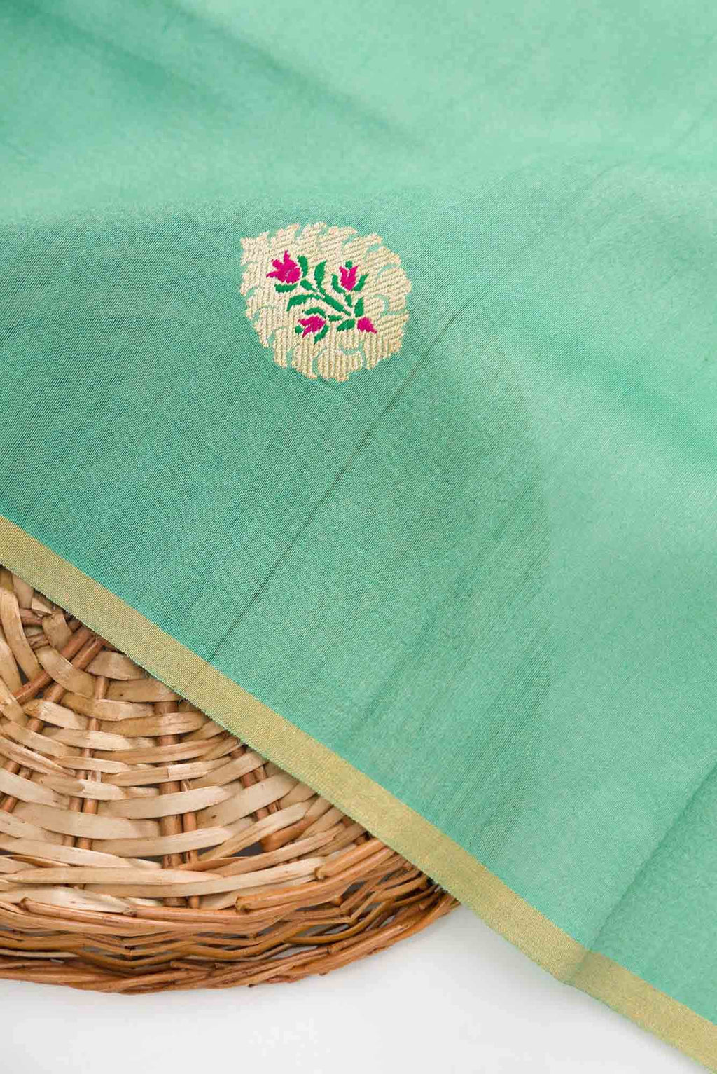 Sea Green Tussar Silk Dress Material