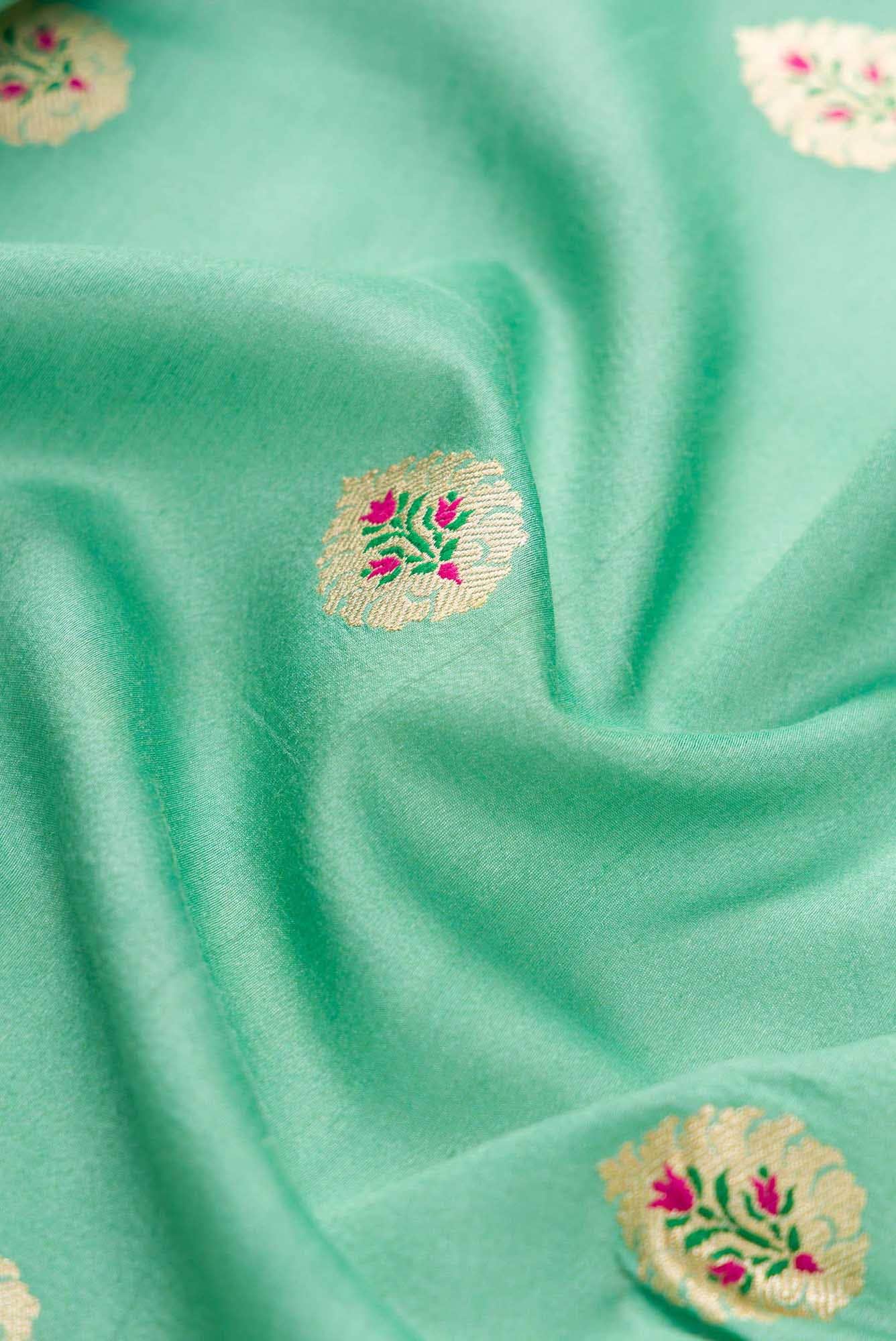 Sea Green Tussar Silk Dress Material