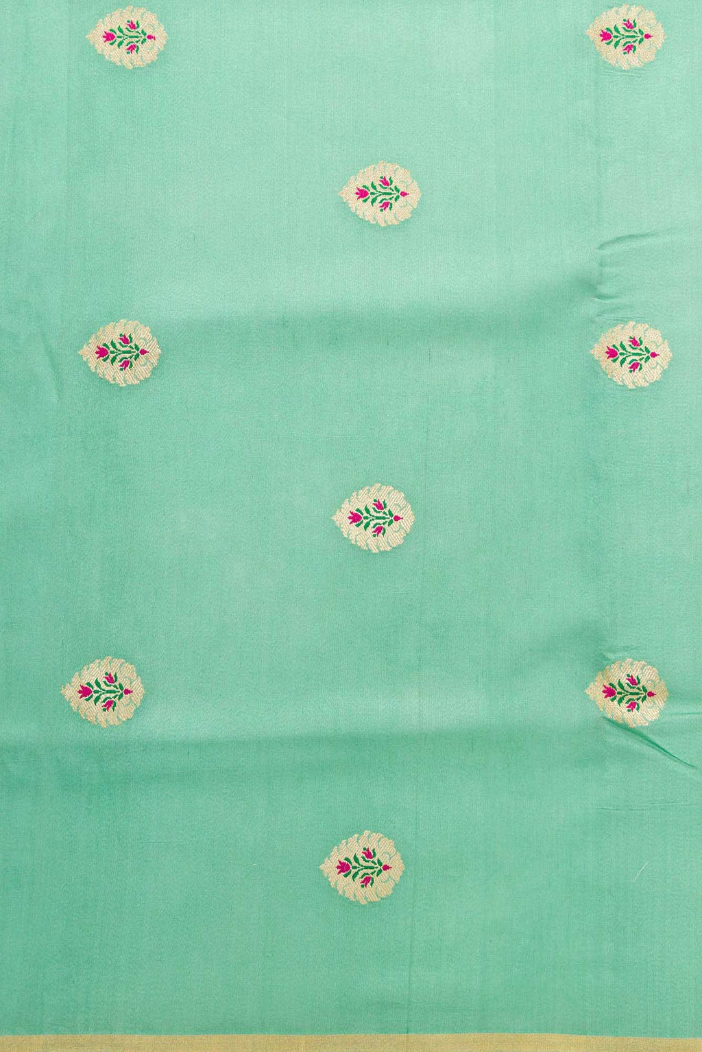 Sea Green Tussar Silk Dress Material