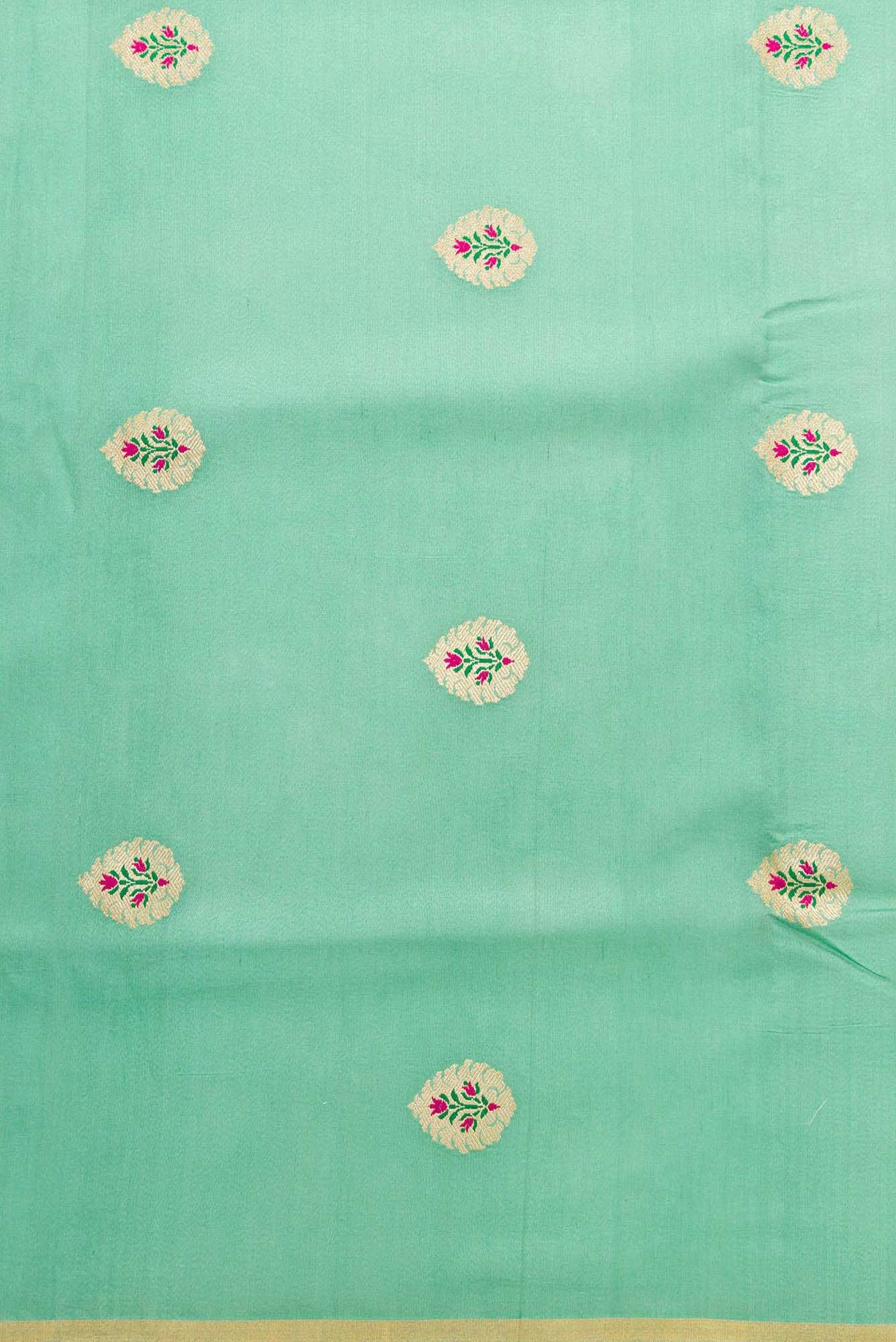 Sea Green Tussar Silk Dress Material