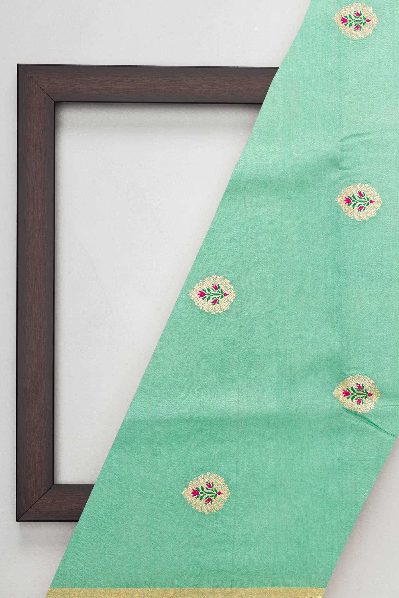 Sea Green Tussar Silk Dress Material