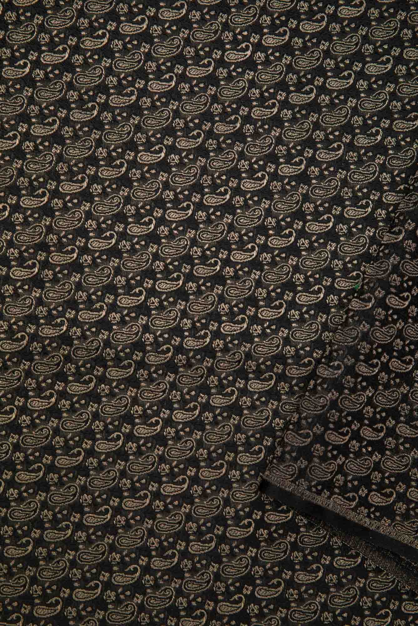 Black Banarasi Silk Dress Material