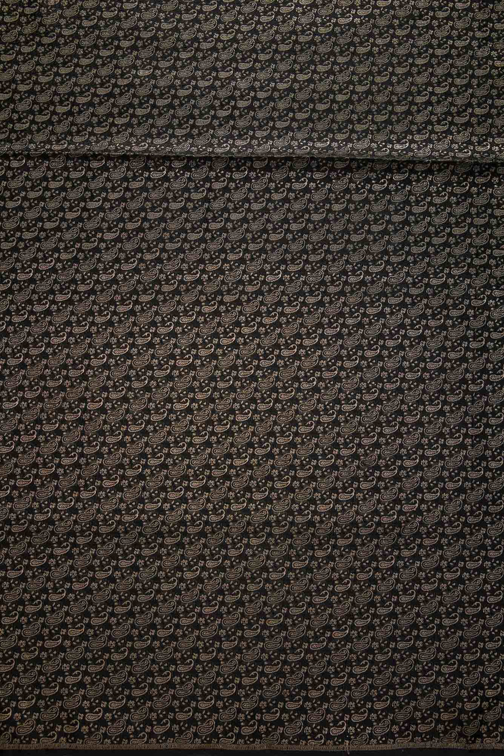 Black Banarasi Silk Dress Material