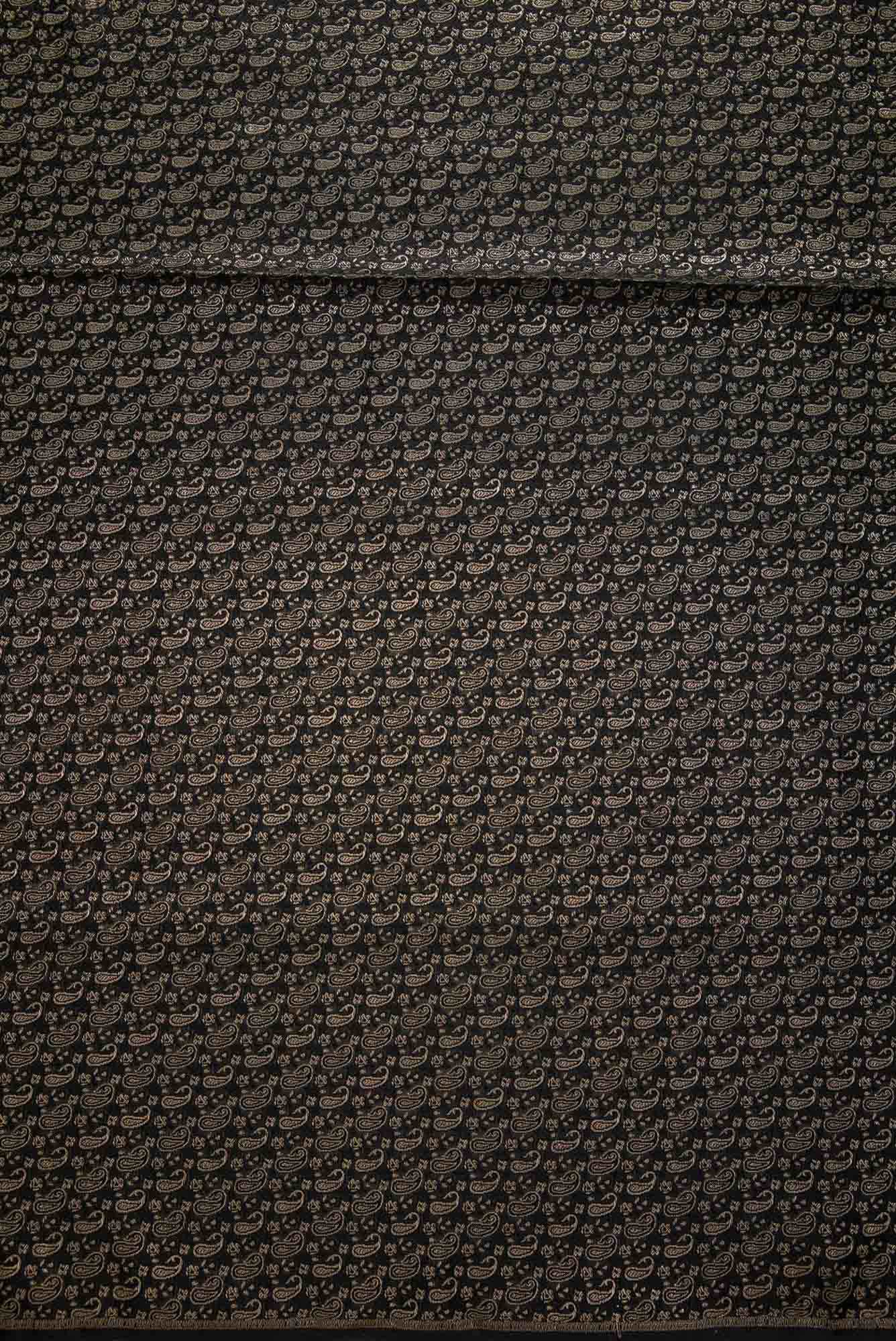 Black Banarasi Silk Dress Material