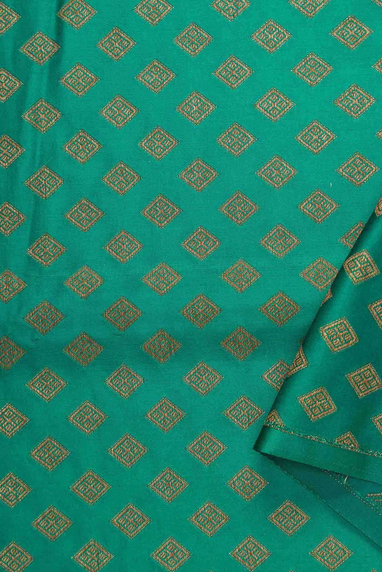 Green Banarasi Silk Dress Material