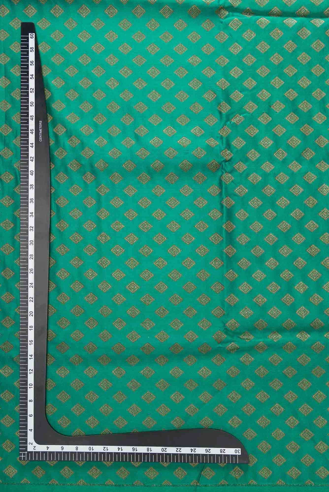 Green Banarasi Silk Dress Material