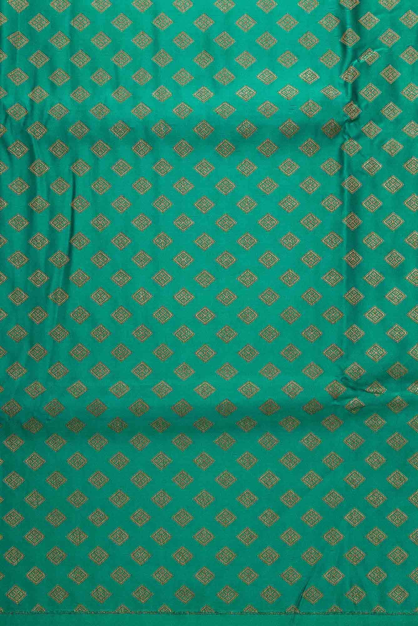 Green Banarasi Silk Dress Material